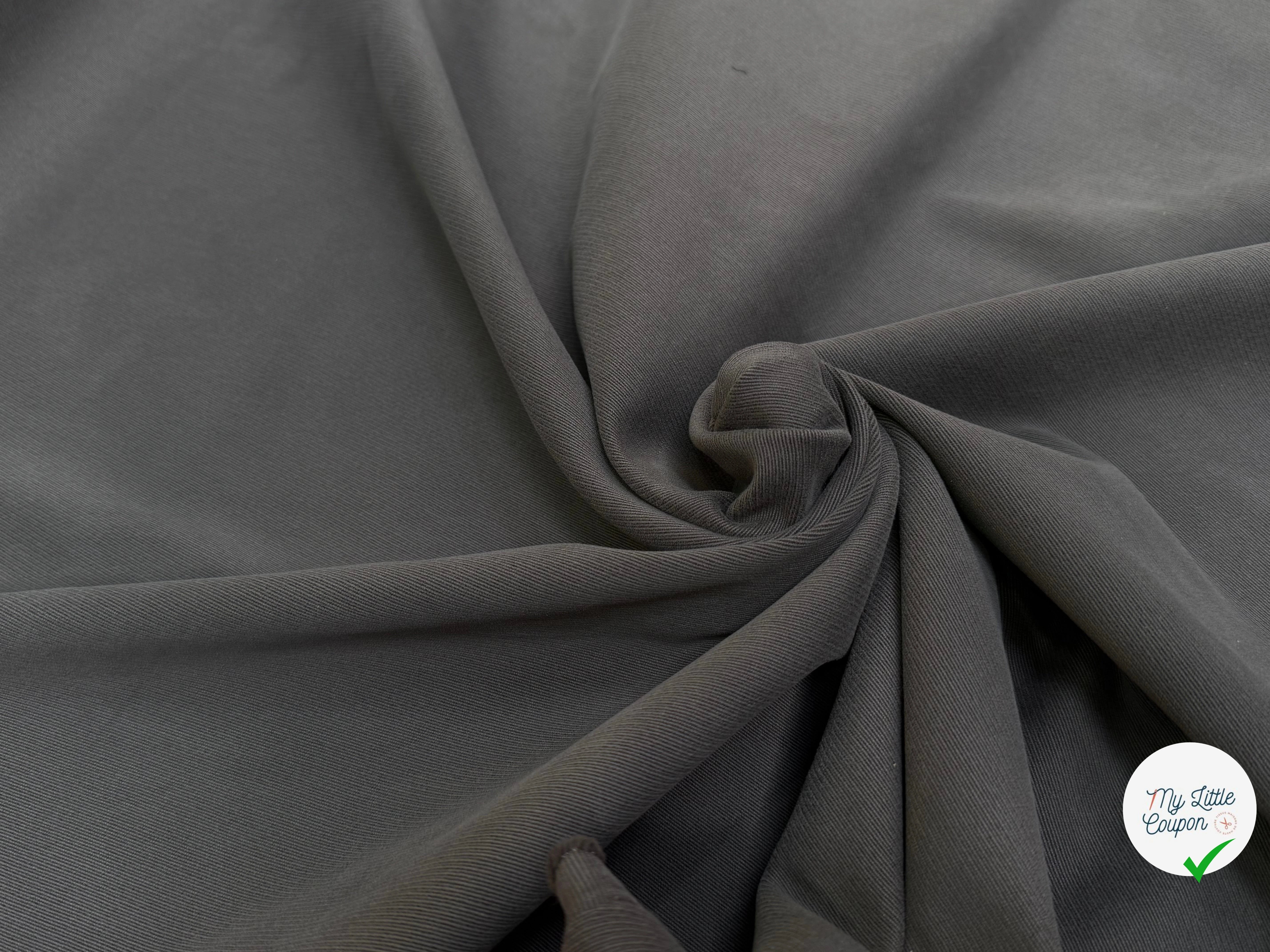 GABARDINE DE COTON LOURDE STRIÉE GRIS FONCÉ JAPAN - My Little Coupon