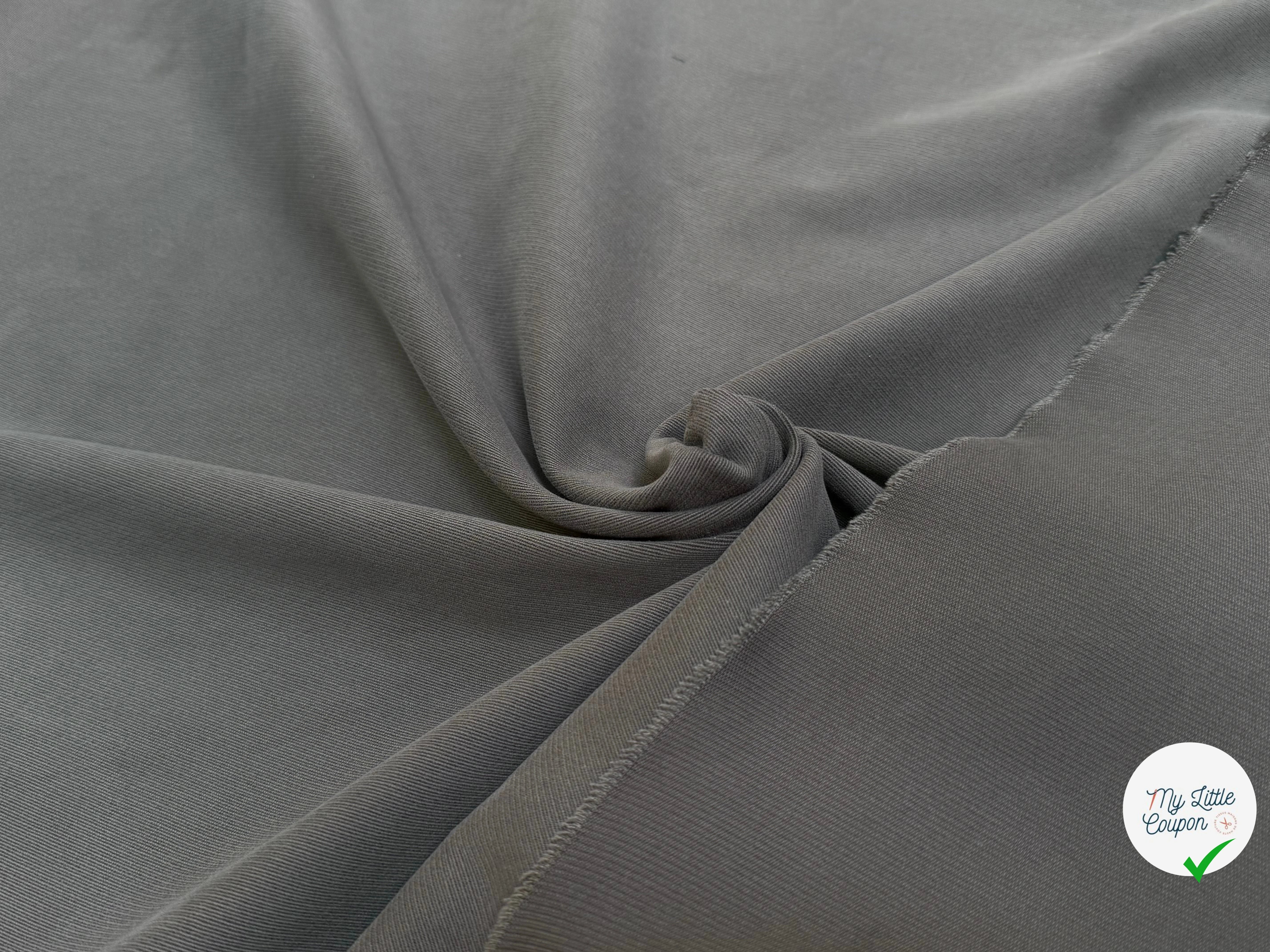 GABARDINE DE COTON LOURDE STRIÉE GRIS FONCÉ JAPAN - My Little Coupon