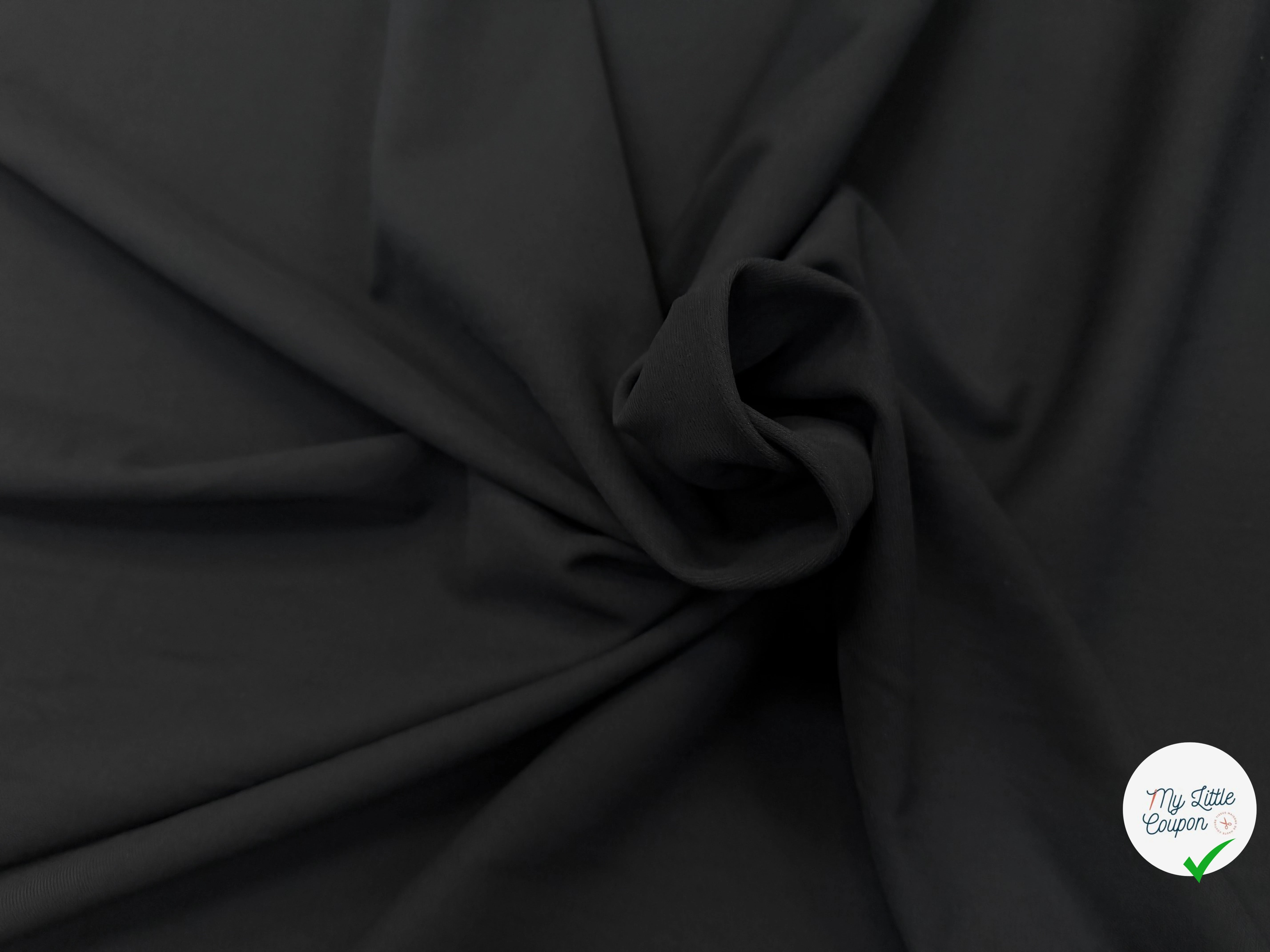 GABARDINE DE COTON NOIR ITALIE LAIZE 153CM - My Little Coupon