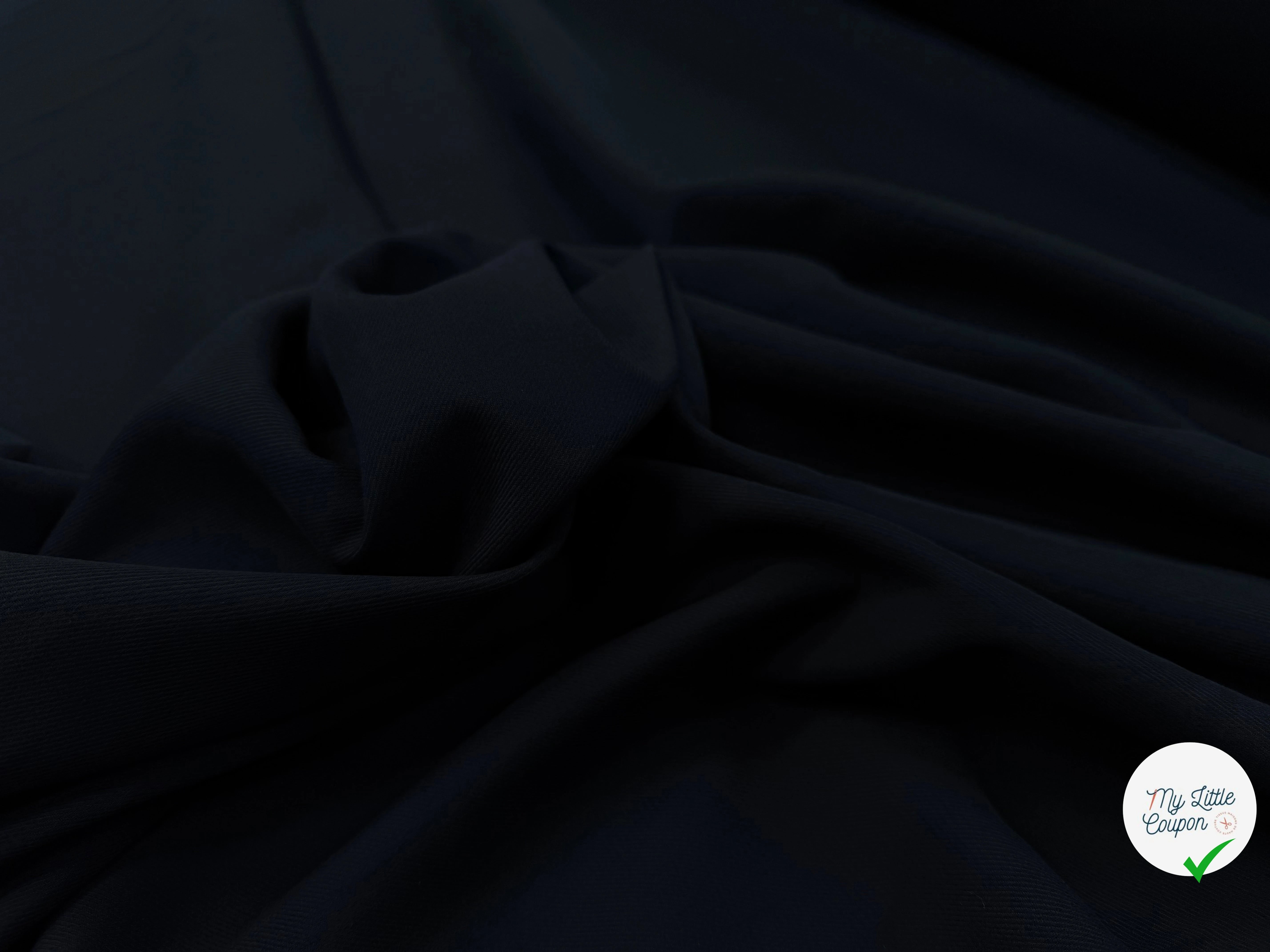 GABARDINE DE COTON NOIR ITALIE LAIZE 153CM - My Little Coupon