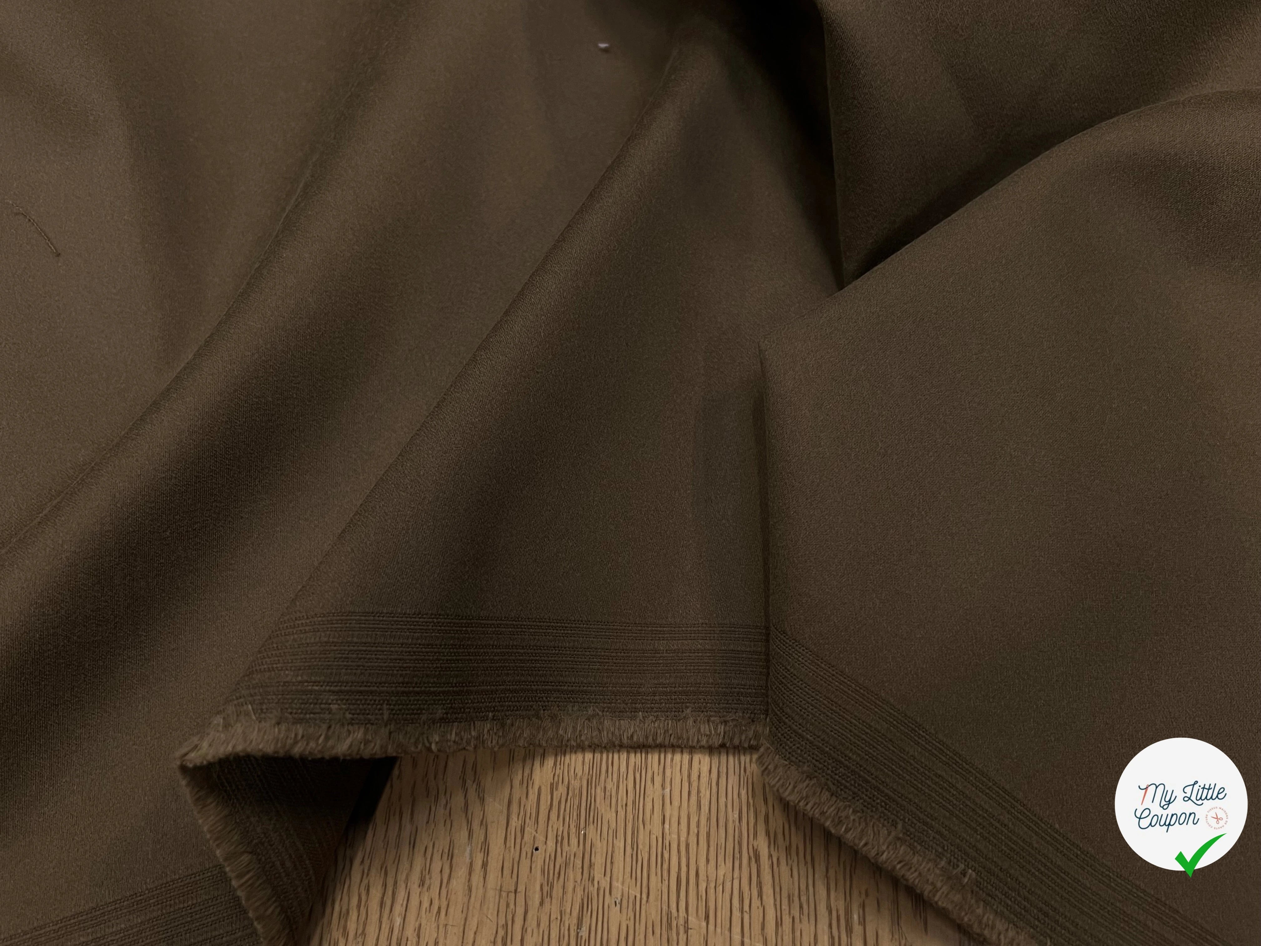 GABARDINE DE COTON PEIGNÉE CAMEL FONCÉ JAPON 118CM LAIZE - My Little Coupon