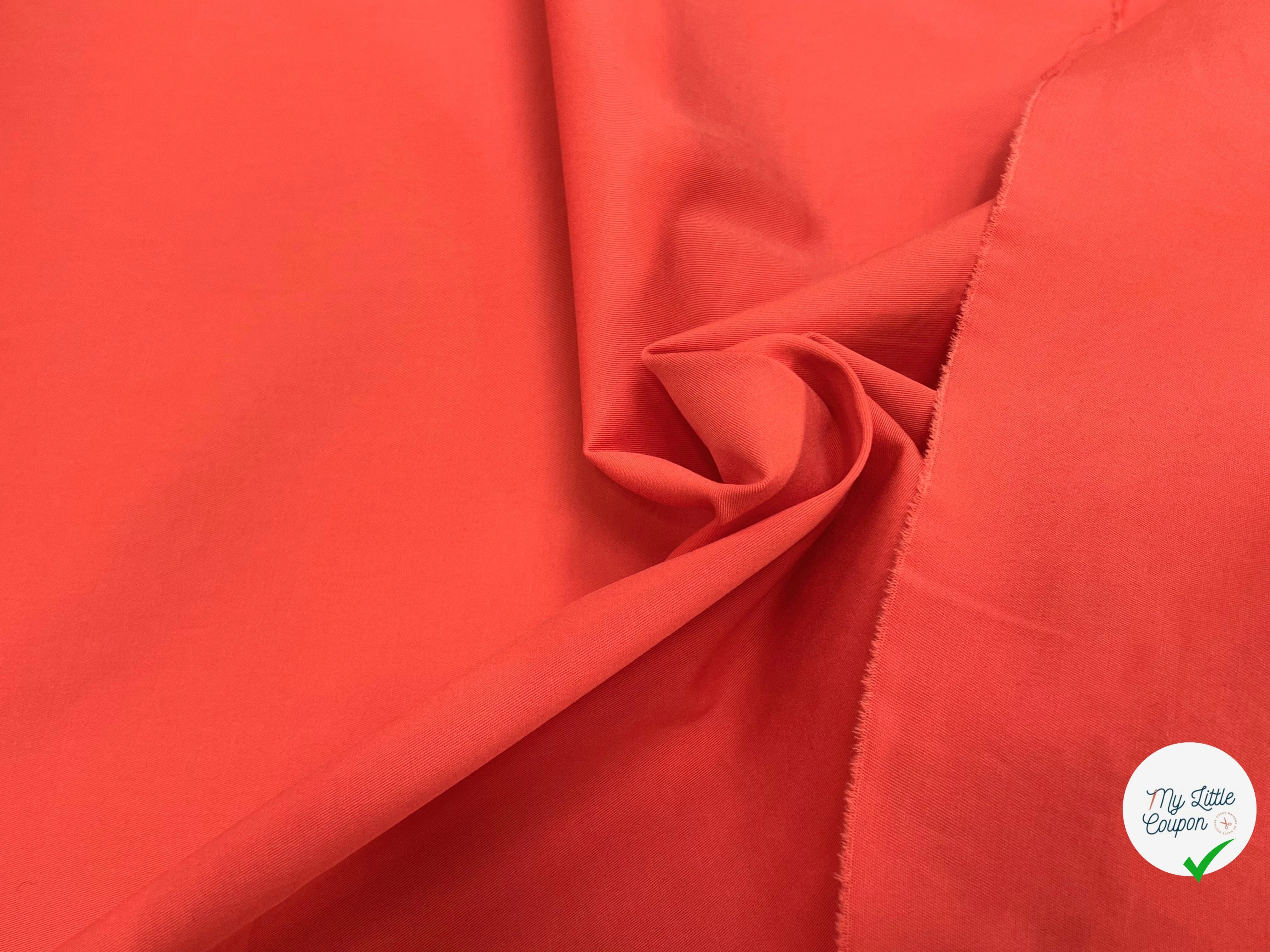 GABARDINE DE COTON STRETCH ORANGE SUBLIME - My Little Coupon