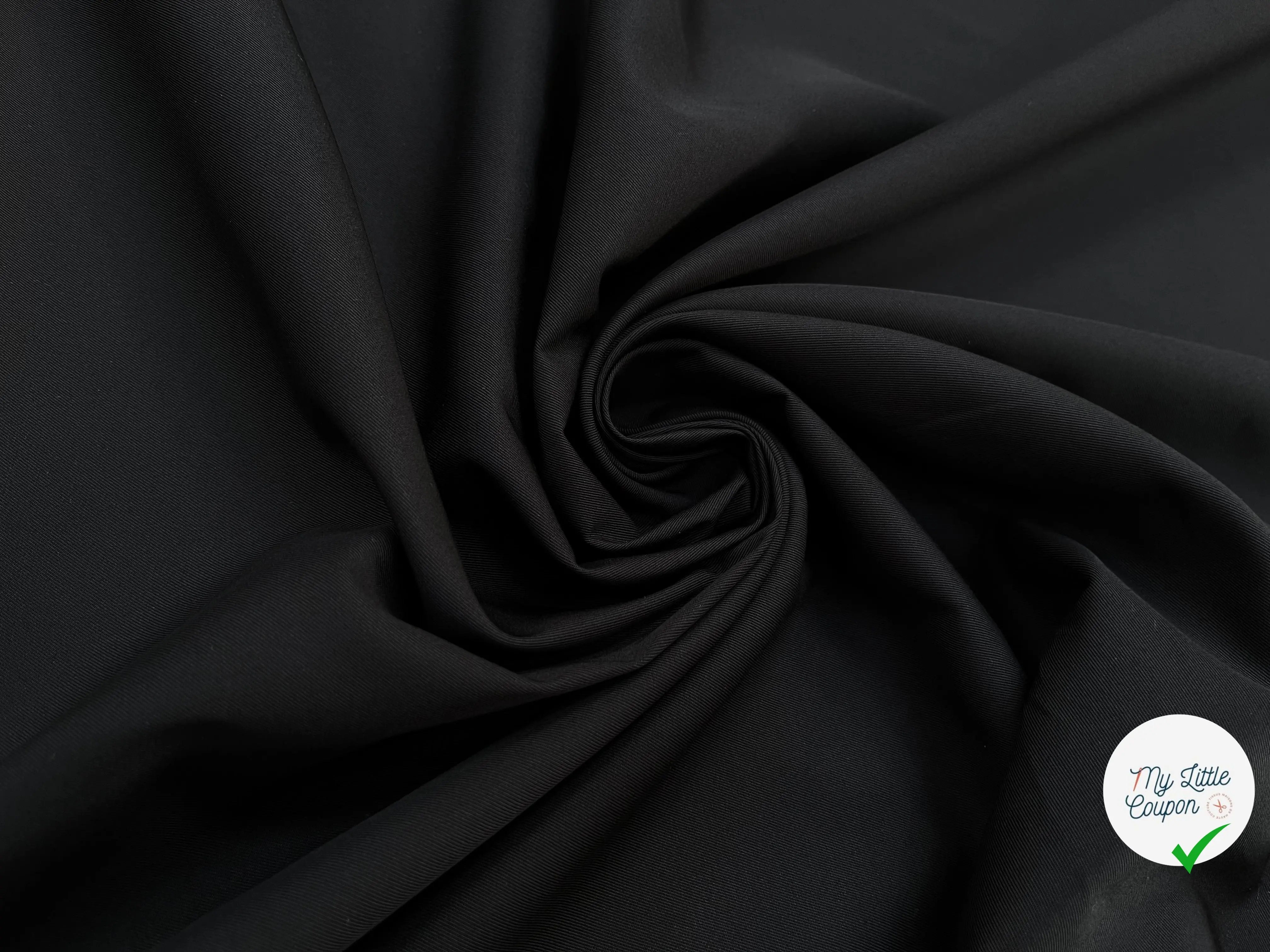 GABARDINE DE COTON SUBLIME NOIR - My Little Coupon