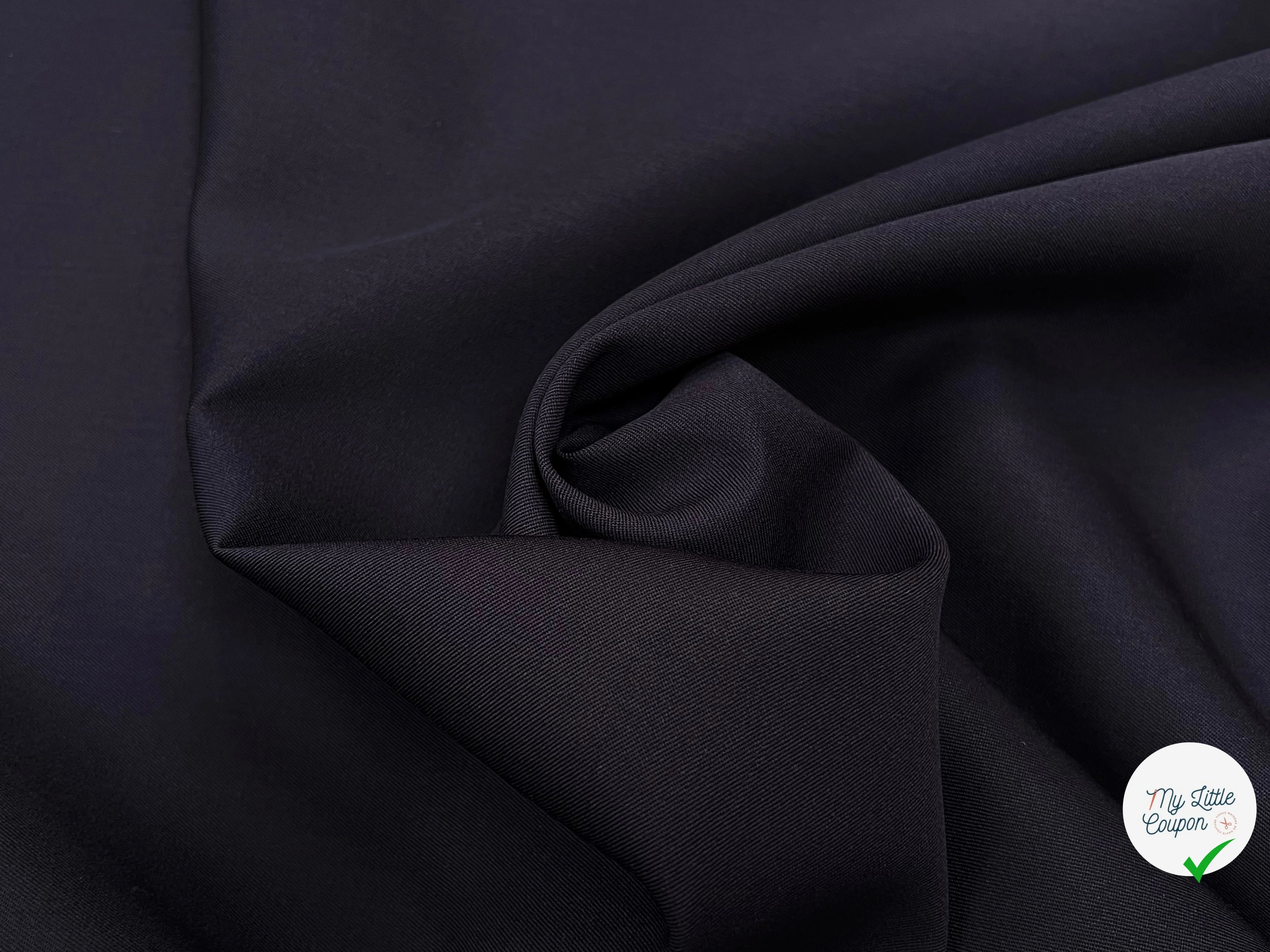 GABARDINE DE LAINE BLEU MIDNIGHT BELLE TENUE 100% LAINE - My Little Coupon