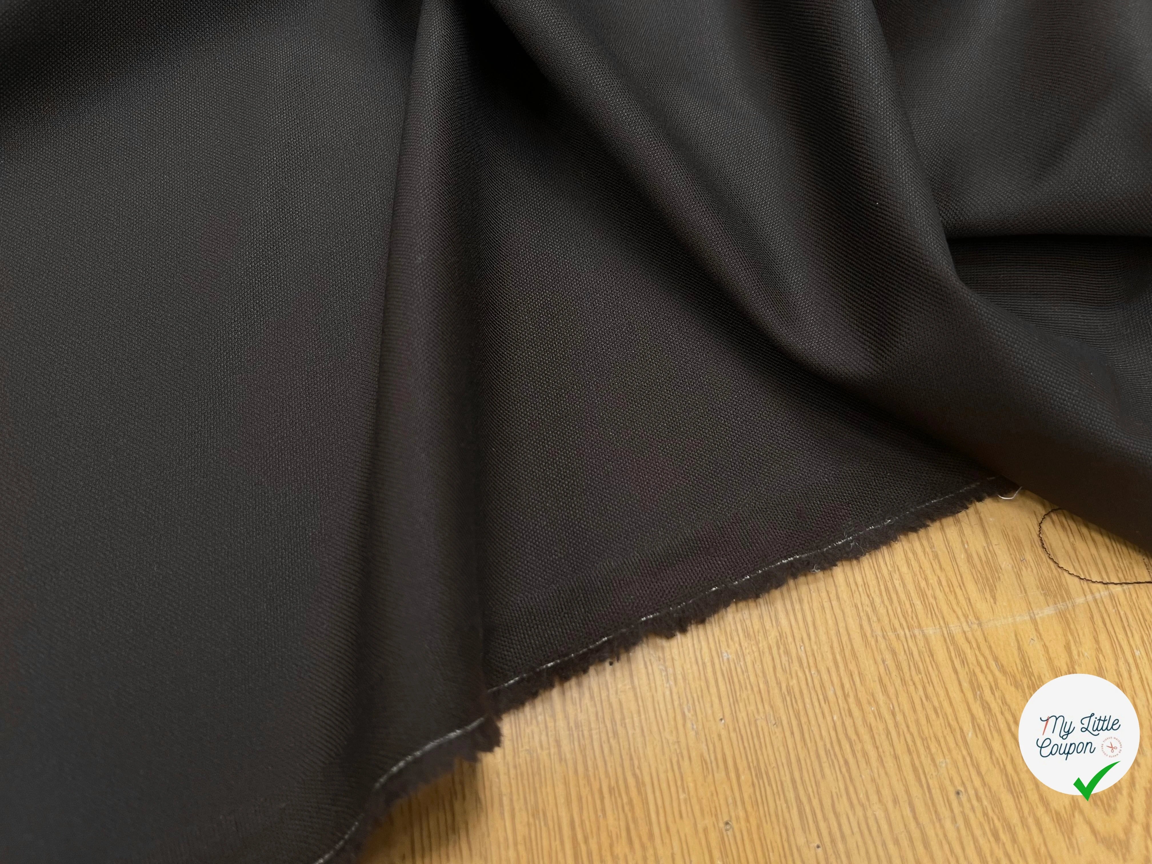 GABARDINE DE LAINE CHOCOLAT NOIR LOURDE ET SOUPLE - My Little Coupon