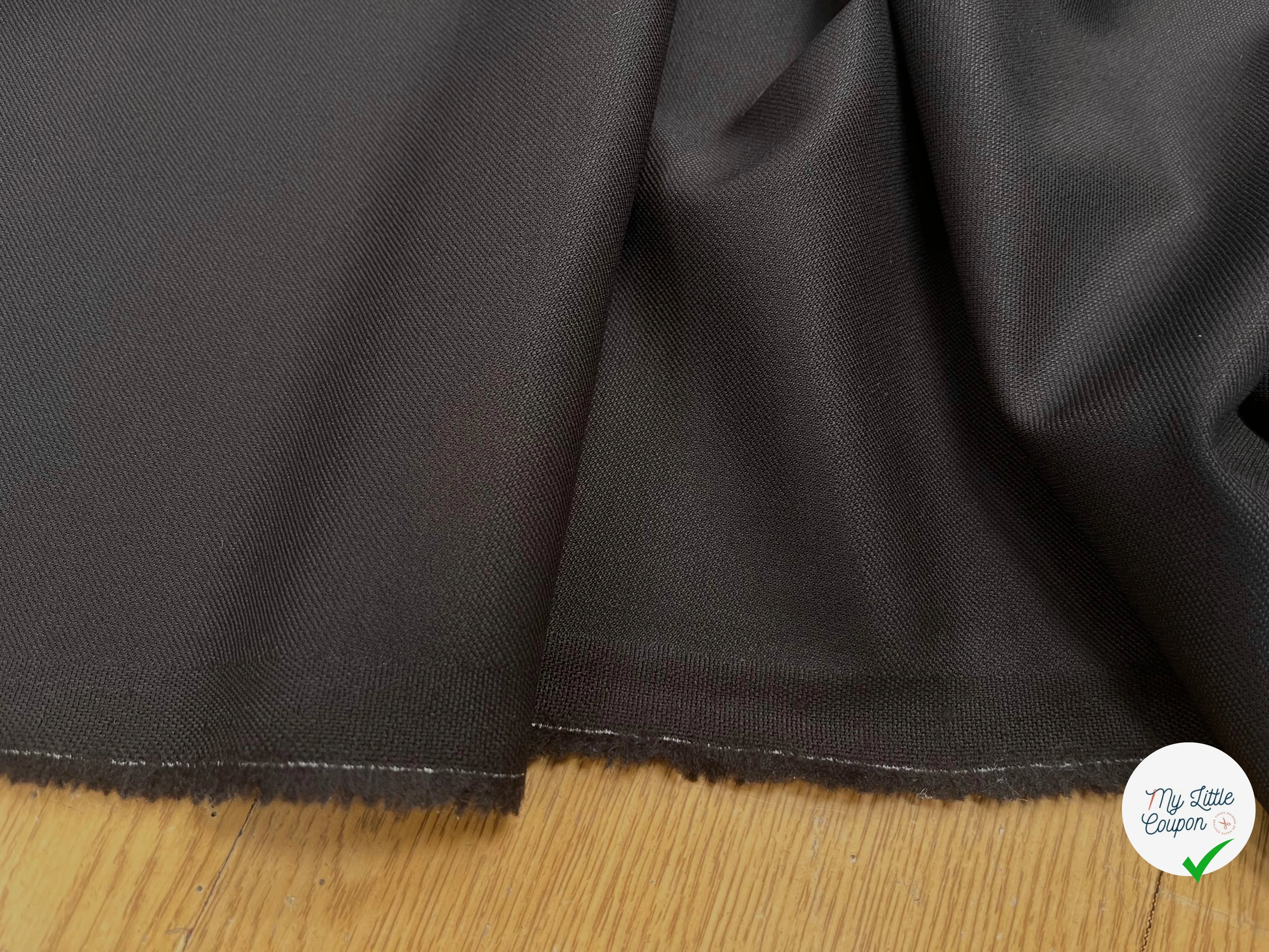 GABARDINE DE LAINE CHOCOLAT NOIR LOURDE ET SOUPLE - My Little Coupon