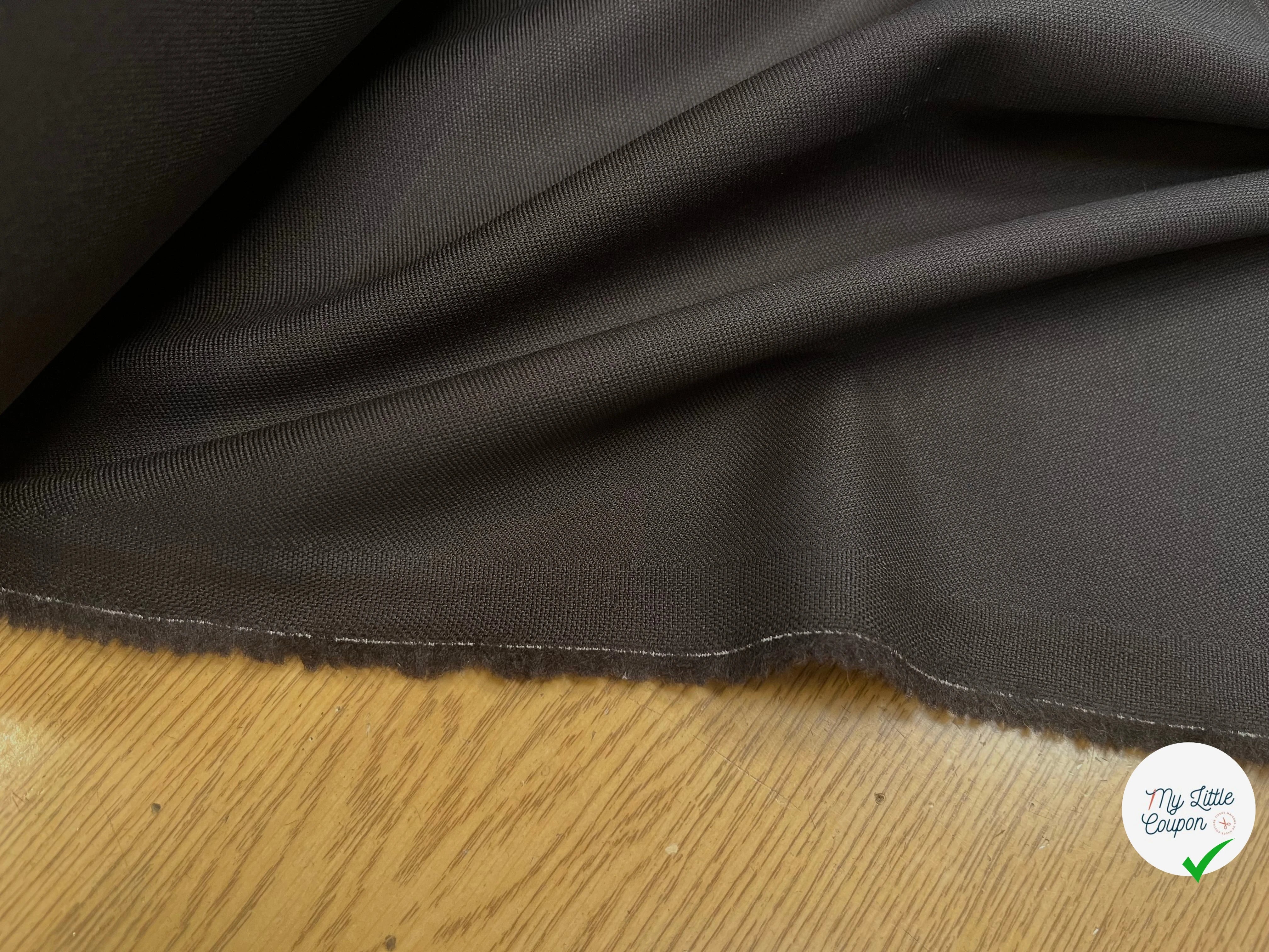 GABARDINE DE LAINE CHOCOLAT NOIR LOURDE ET SOUPLE - My Little Coupon