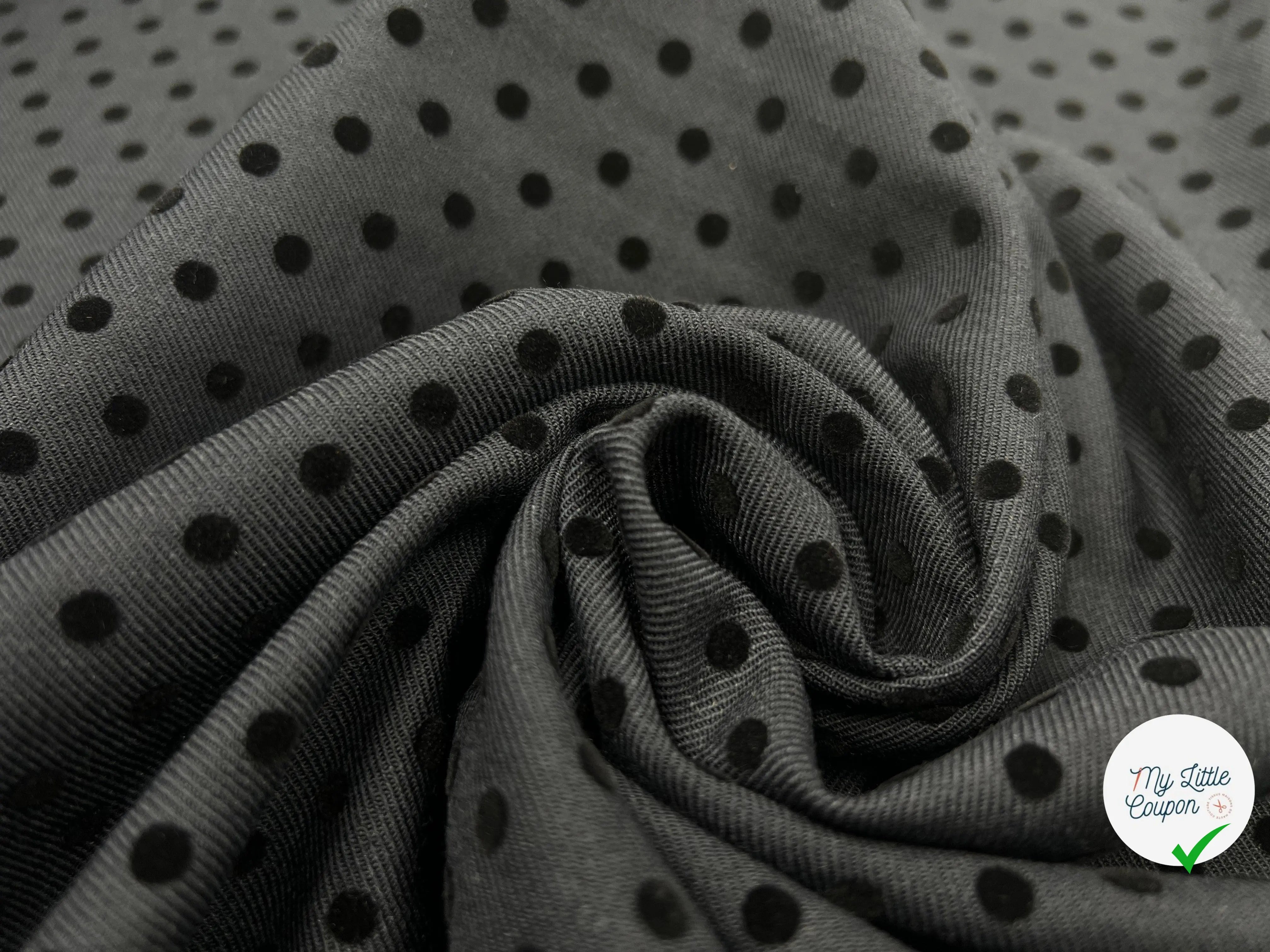 GABARDINE DE LAINE FLOCKÉE PETITS POIS - My Little Coupon - tissu - coudre