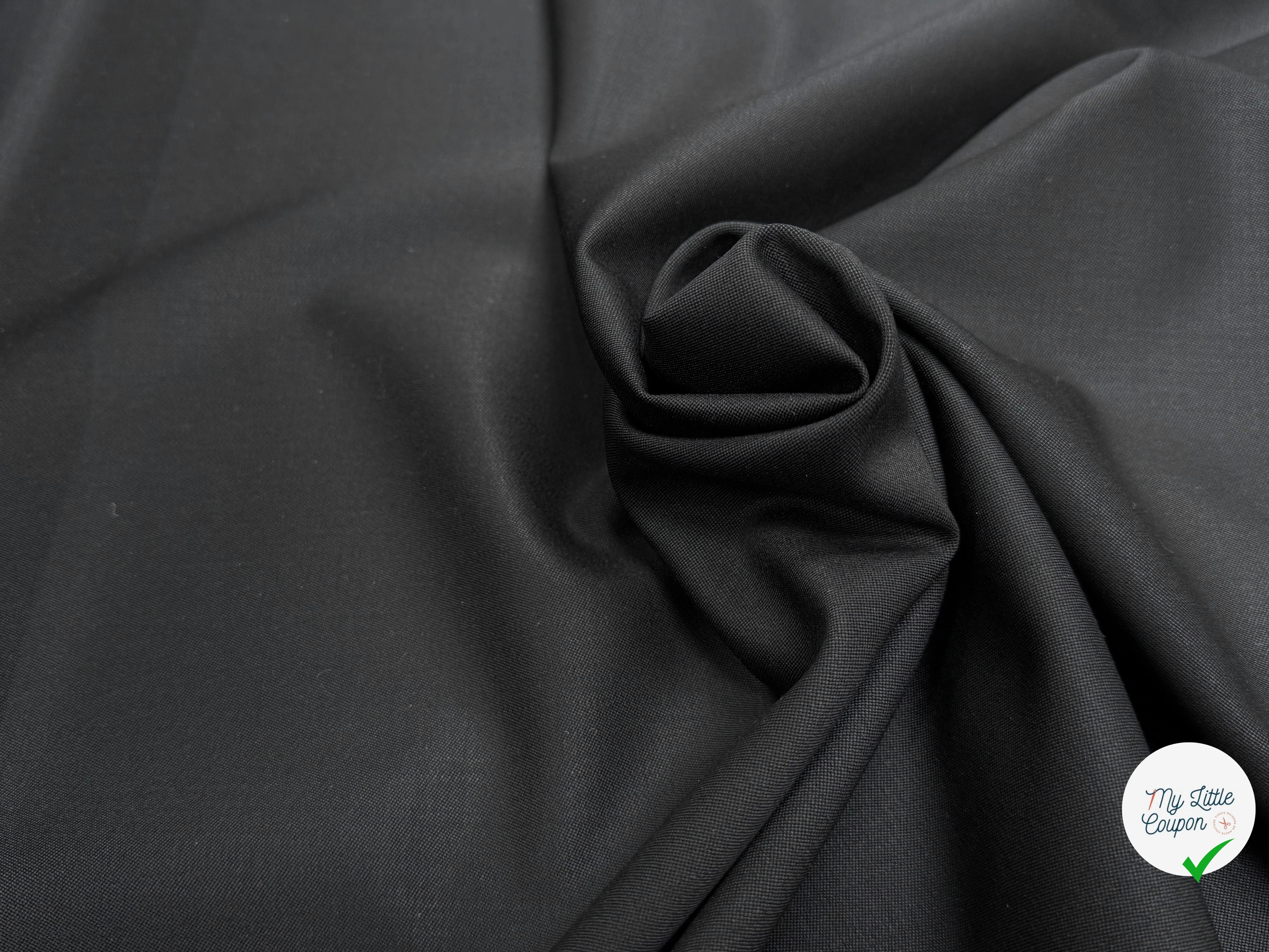 GABARDINE DE LAINE NOIR QUALITÉ COUTURE WOOL - My Little Coupon