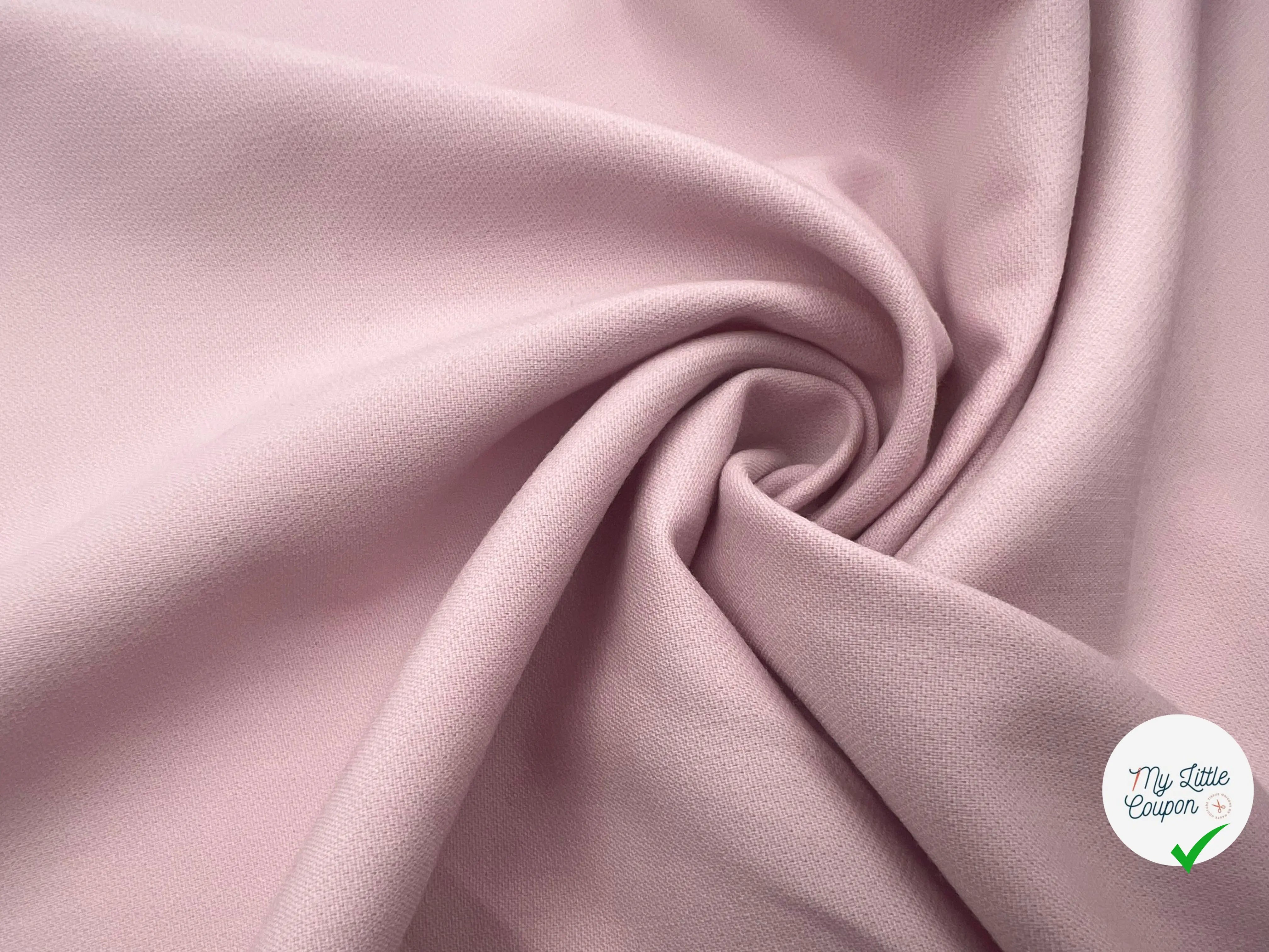 TOILE DE LAINE PIQUÉE VIEUX ROSE CLAIR STRETCH - My Little Coupon - tissu - coudre