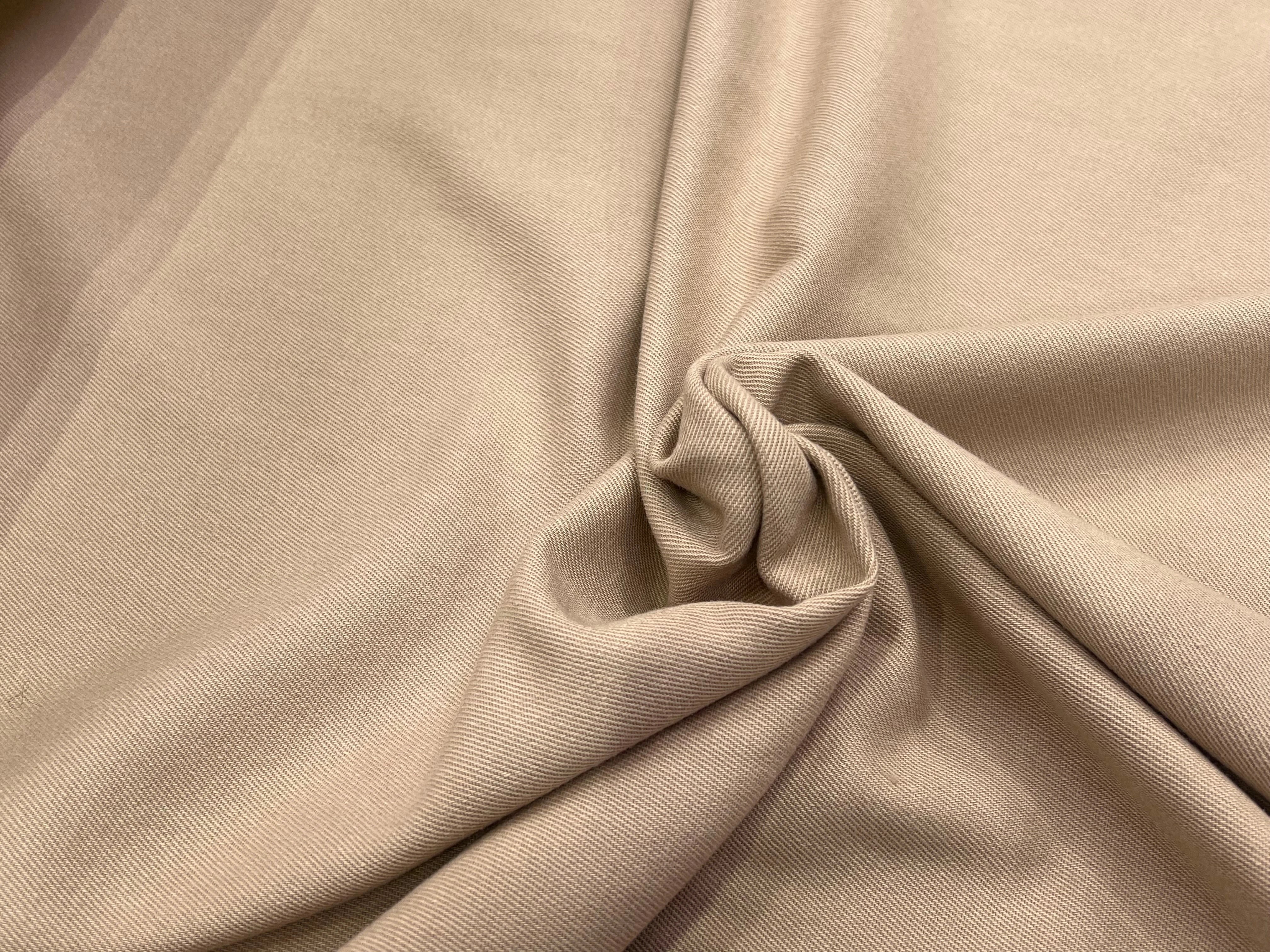 GABARDINE DE LAINE SOUPLE STRIÉE BEIGE MARRONÉ 98% LAINE - My Little Coupon