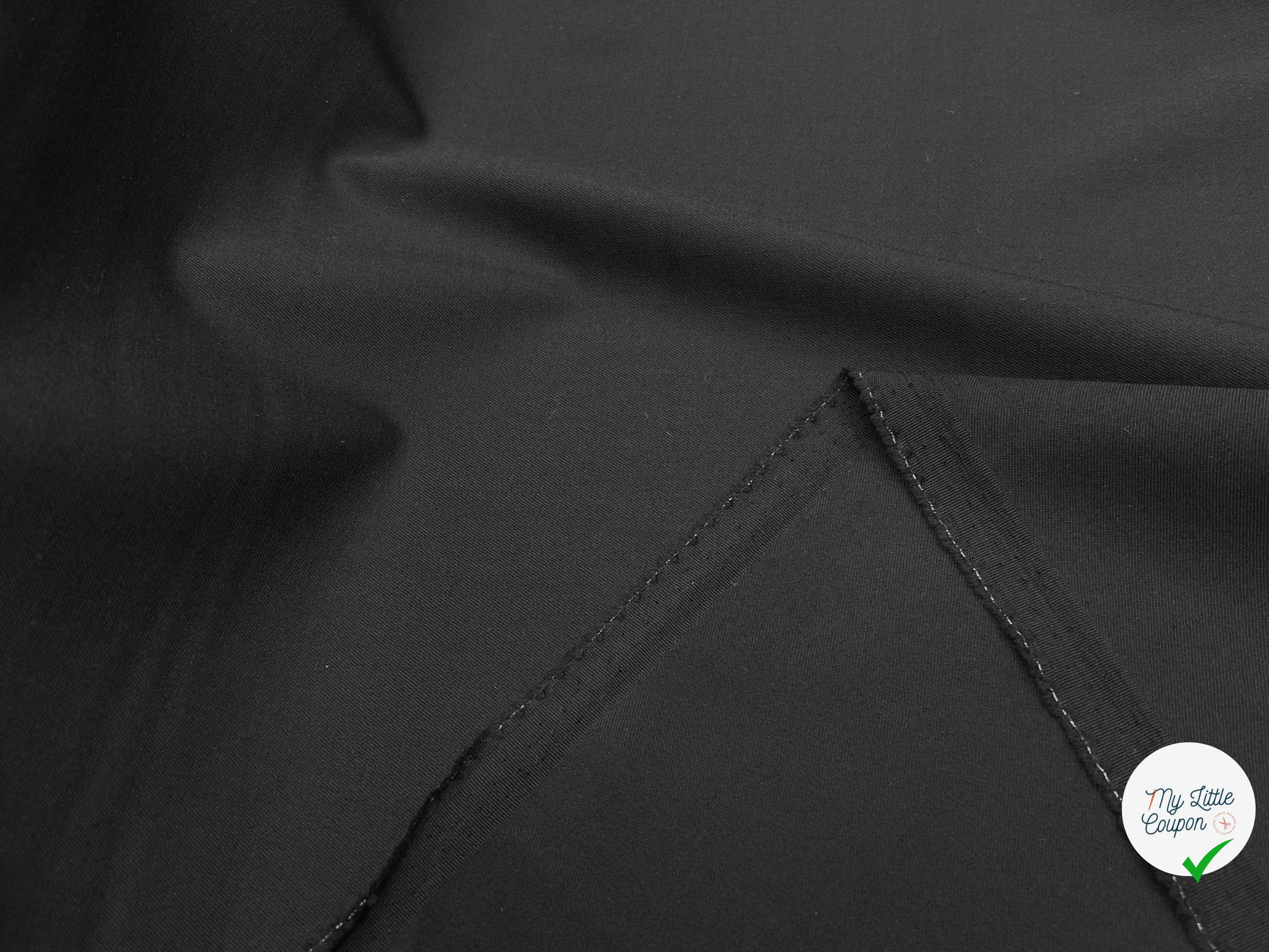 GABARDINE DE LAINE STRETCH BELLE TENUE NOIR 100% LAINE - My Little Coupon