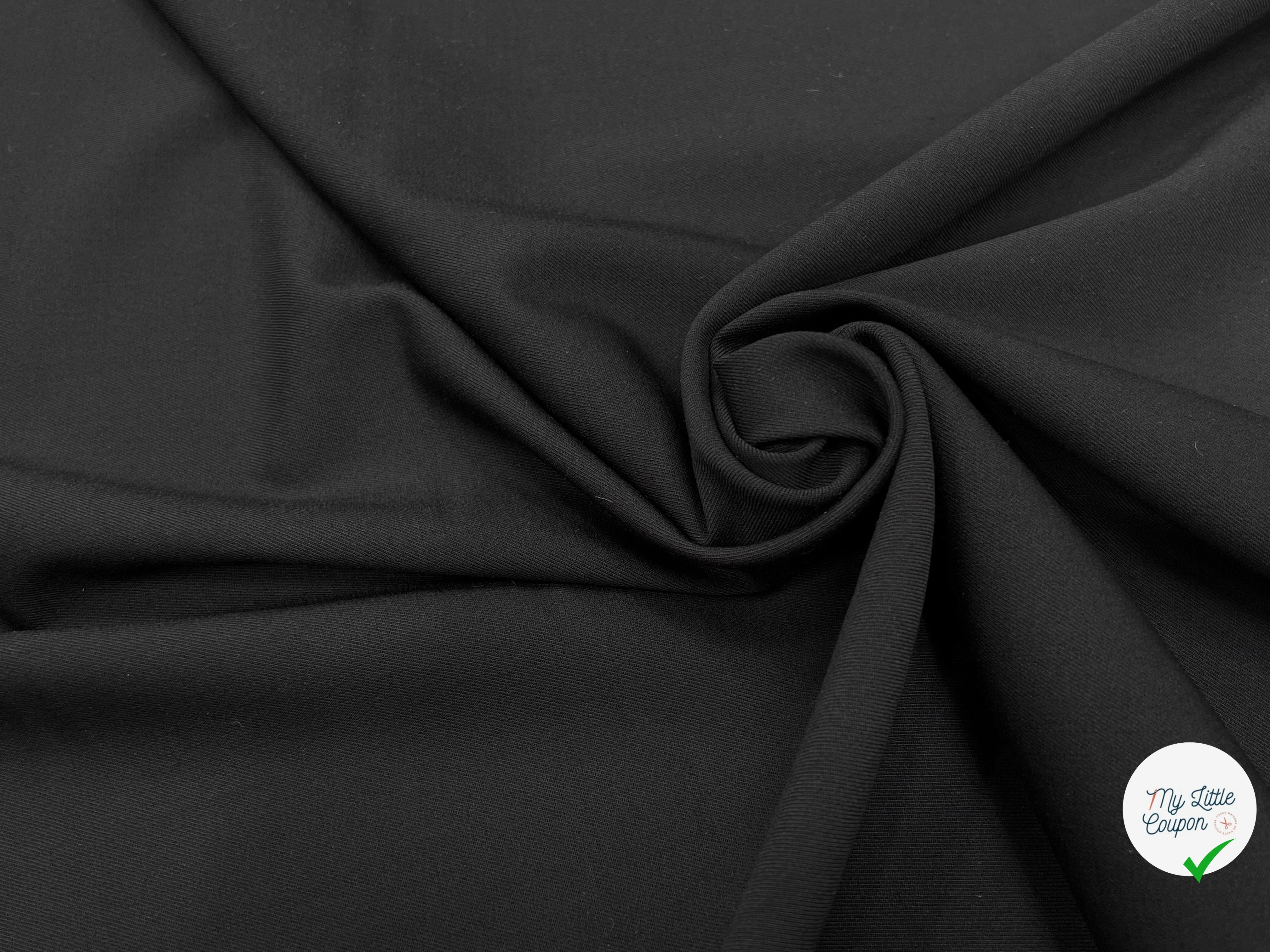 GABARDINE DE LAINE STRETCH BELLE TENUE NOIR 100% LAINE - My Little Coupon