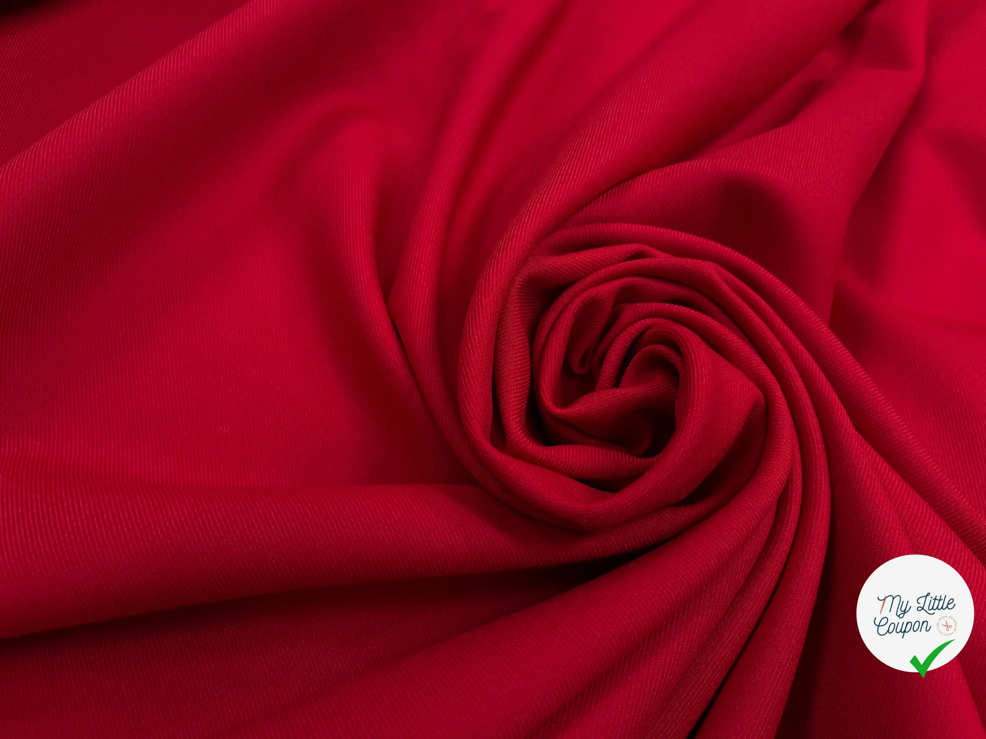 GABARDINE DE LAINE STRETCH ROUGE RUBY - My Little Coupon