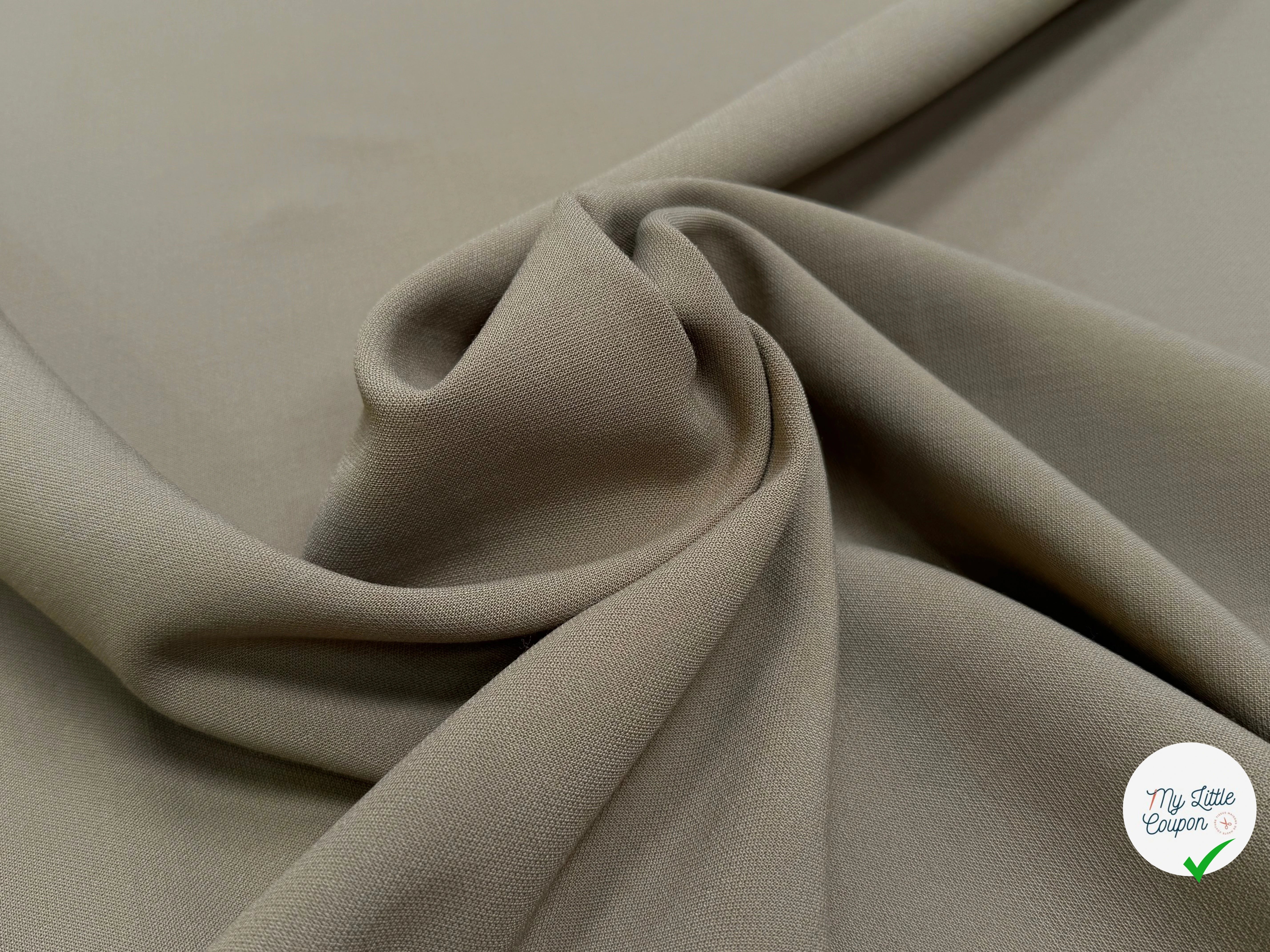 GABARDINE DE LAINE STRETCH TAUPE KAKI 80% LAINE TRÈS BELLE TENUE - My Little Coupon