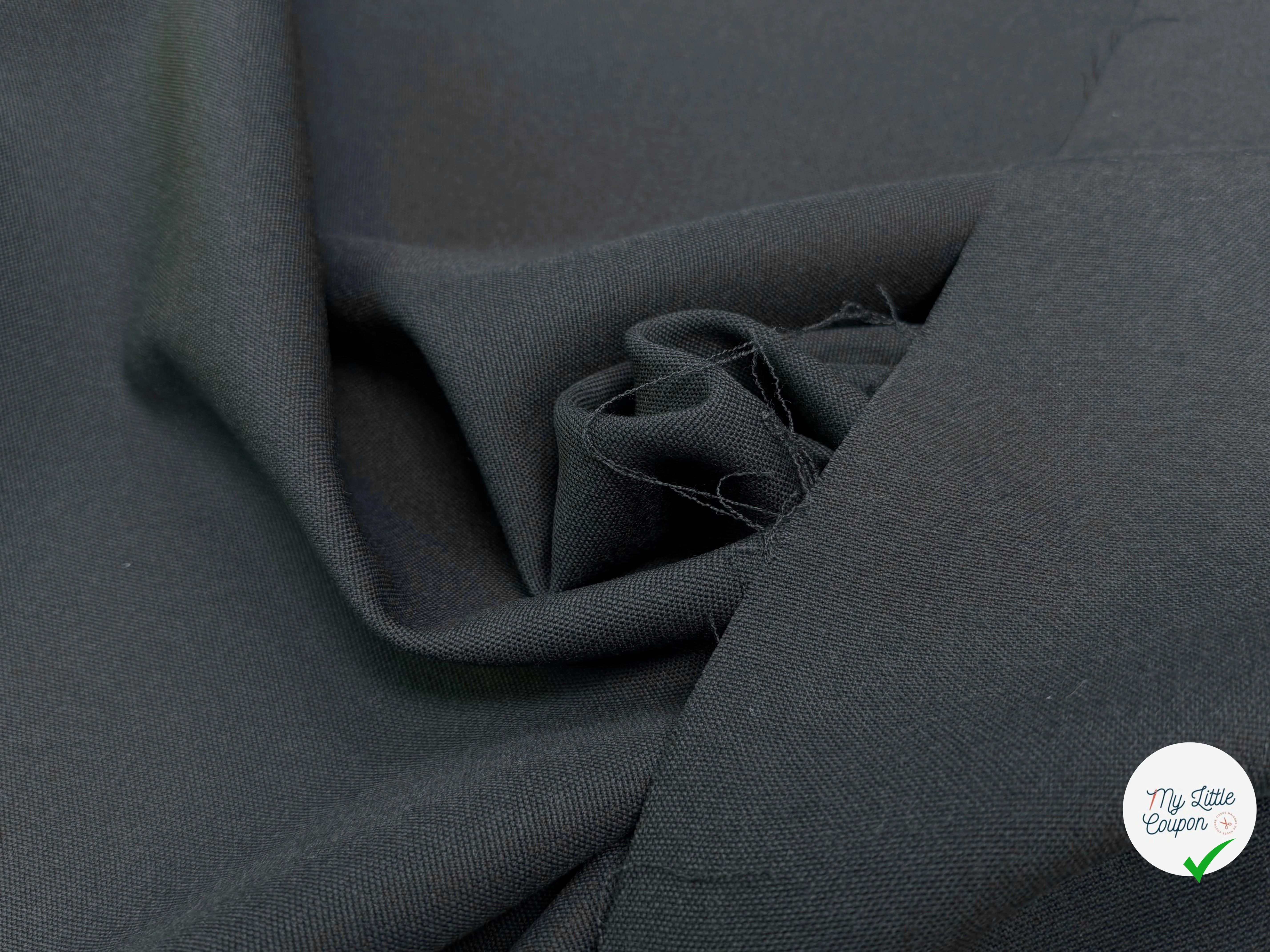 GABARDINE DE LAINE TRÈS BELLE TENUE VERT DE GRIS FONCÉ - My Little Coupon