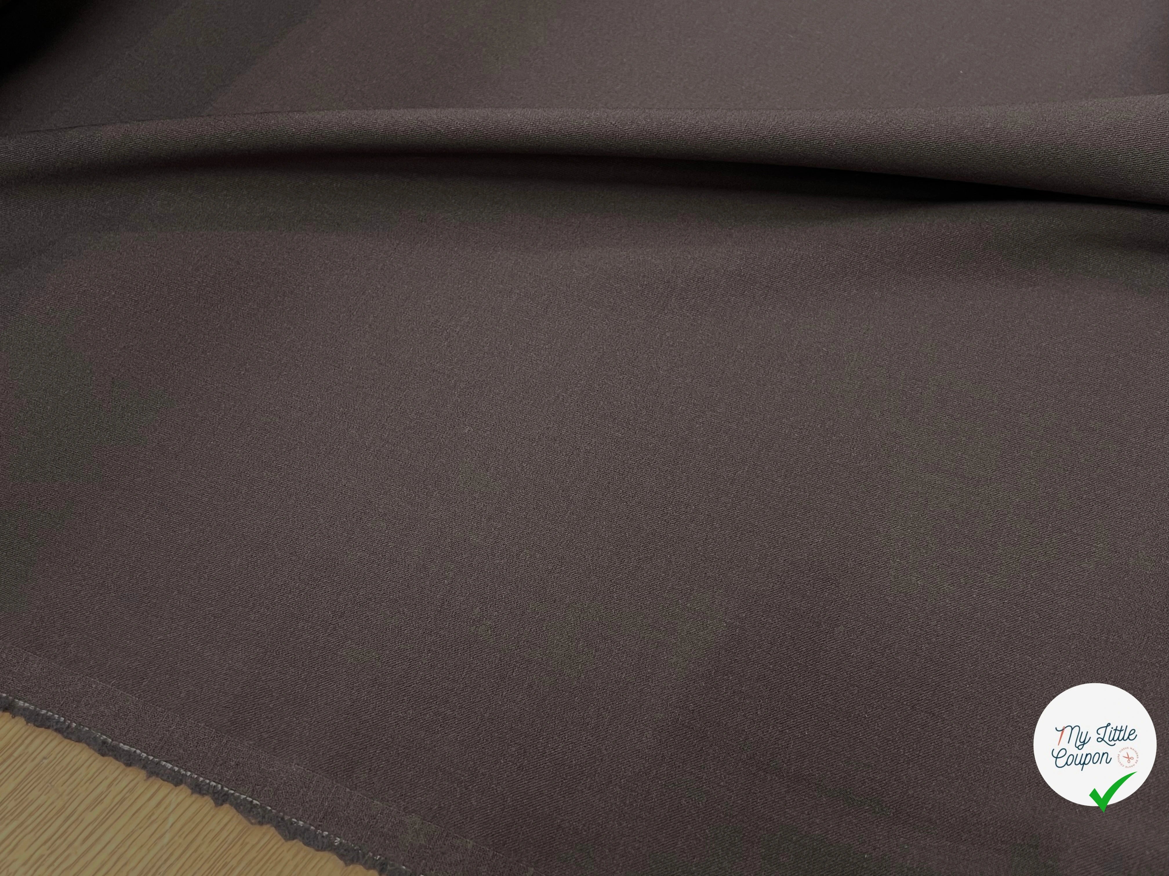 GABARDINE DE LAINE ULTRA STRETCH MARRON FONCÉ  80% LAINE - My Little Coupon