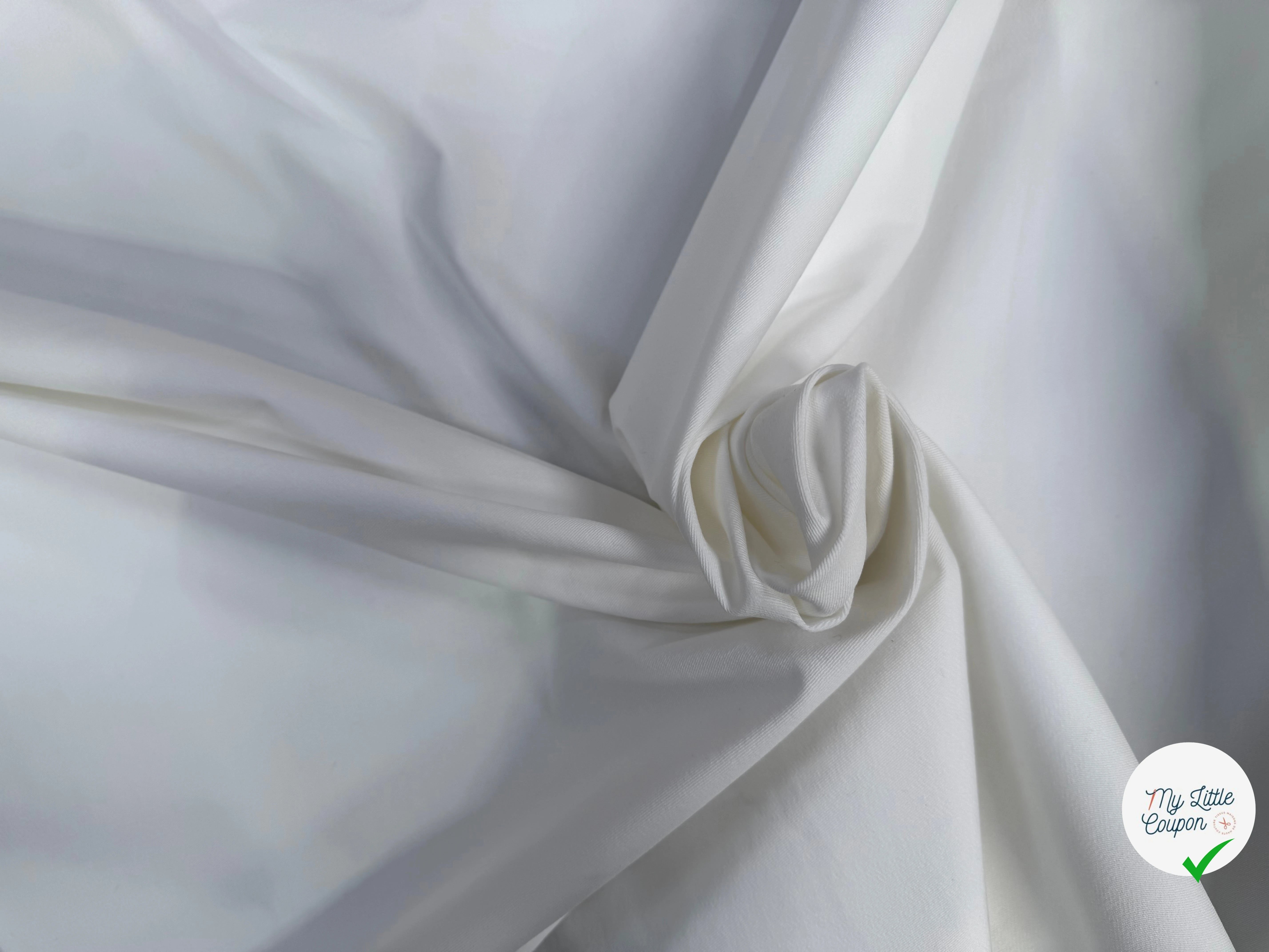 GABARDINE DENIM FINEMENT SERGÉE BLANCHE STRETCH BLANC OPTIQUE - My Little Coupon