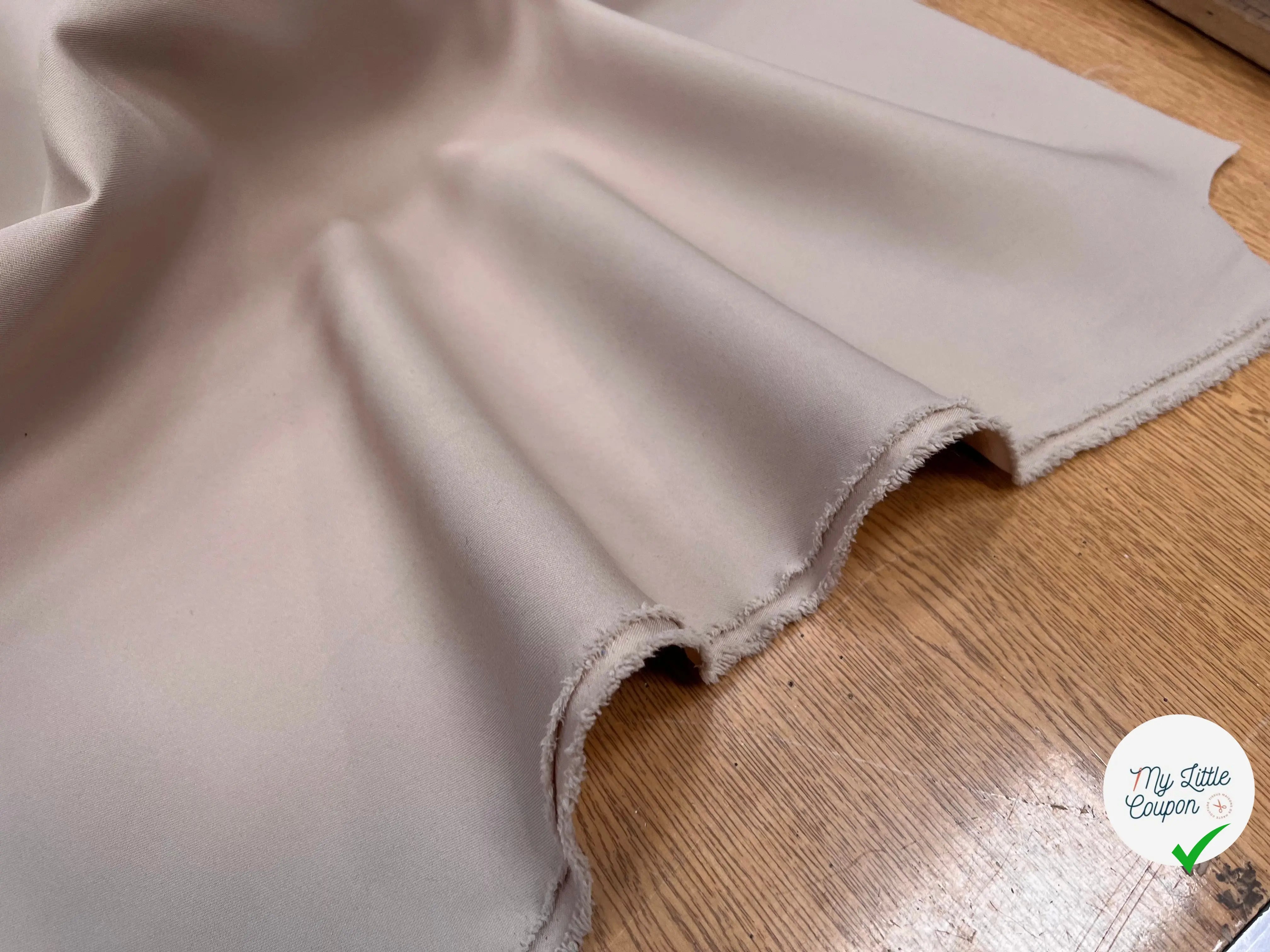 GABARDINE DOUBLE ETOFFE BEIGE SAND JAPON - My Little Coupon