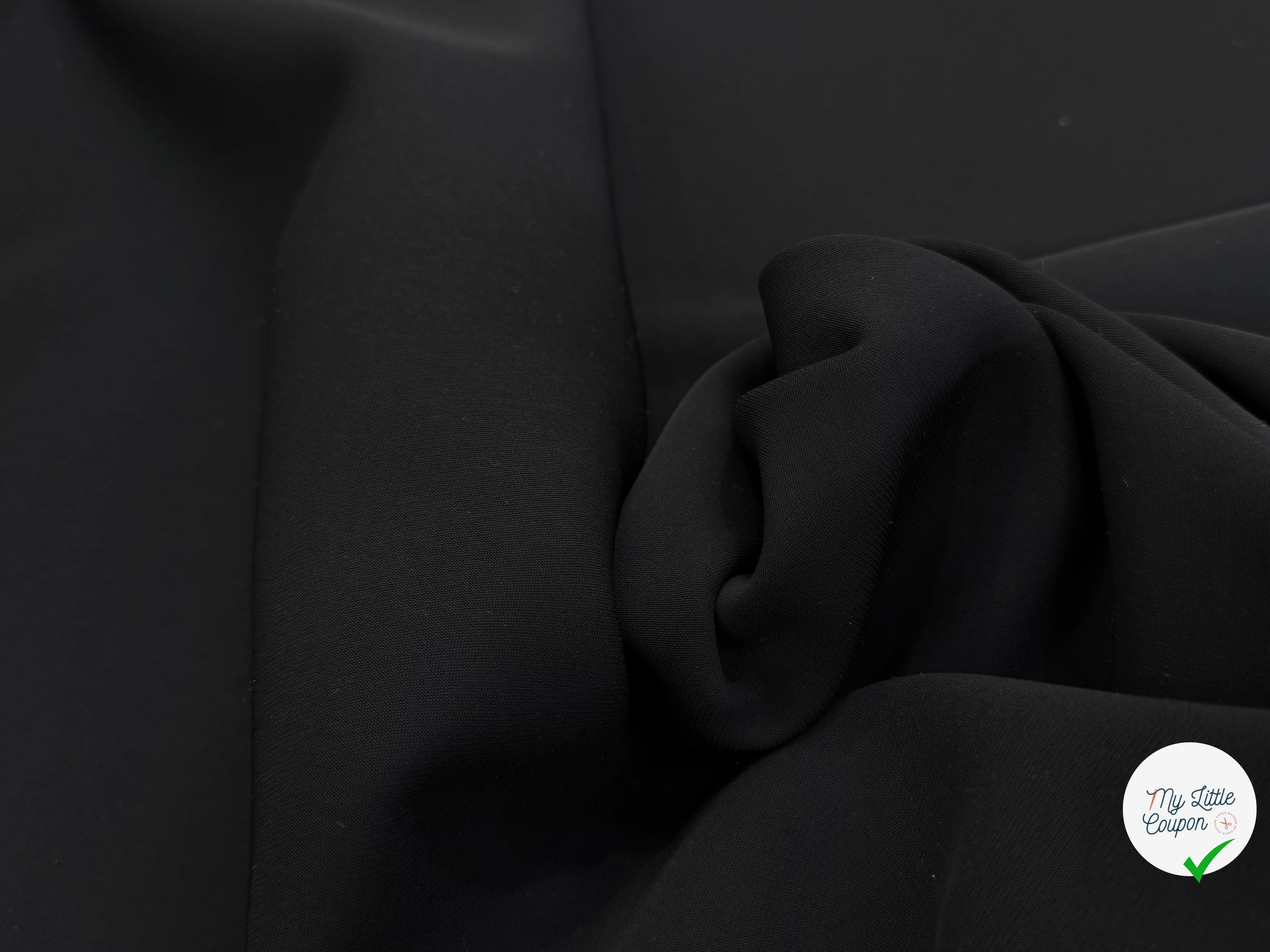 GABARDINE DOUBLE ETOFFE NOIR LÉGÈREMENT STRETCH  BELLE TENUE - My Little Coupon