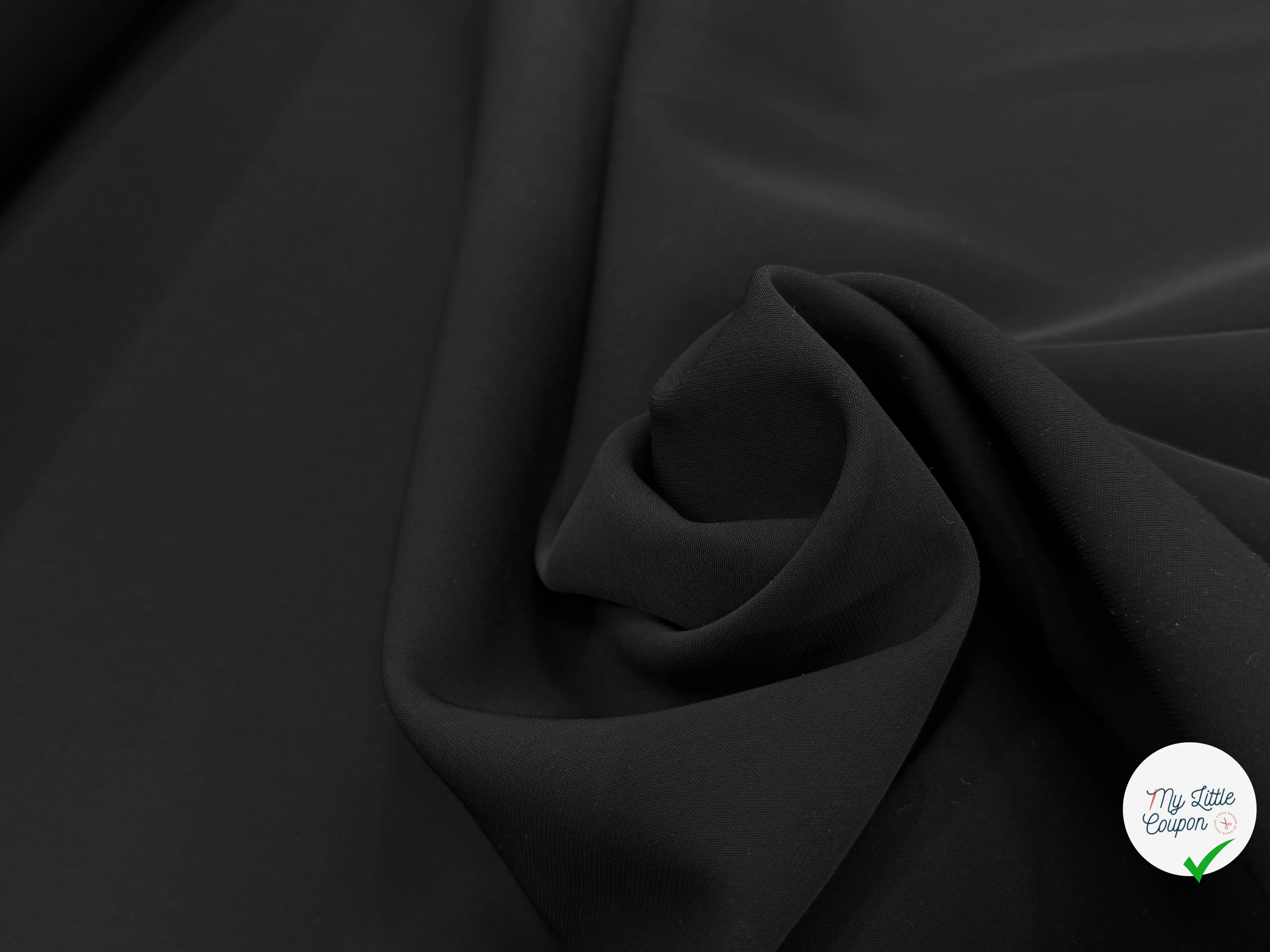 GABARDINE DOUBLE ETOFFE NOIR LÉGÈREMENT STRETCH  BELLE TENUE - My Little Coupon