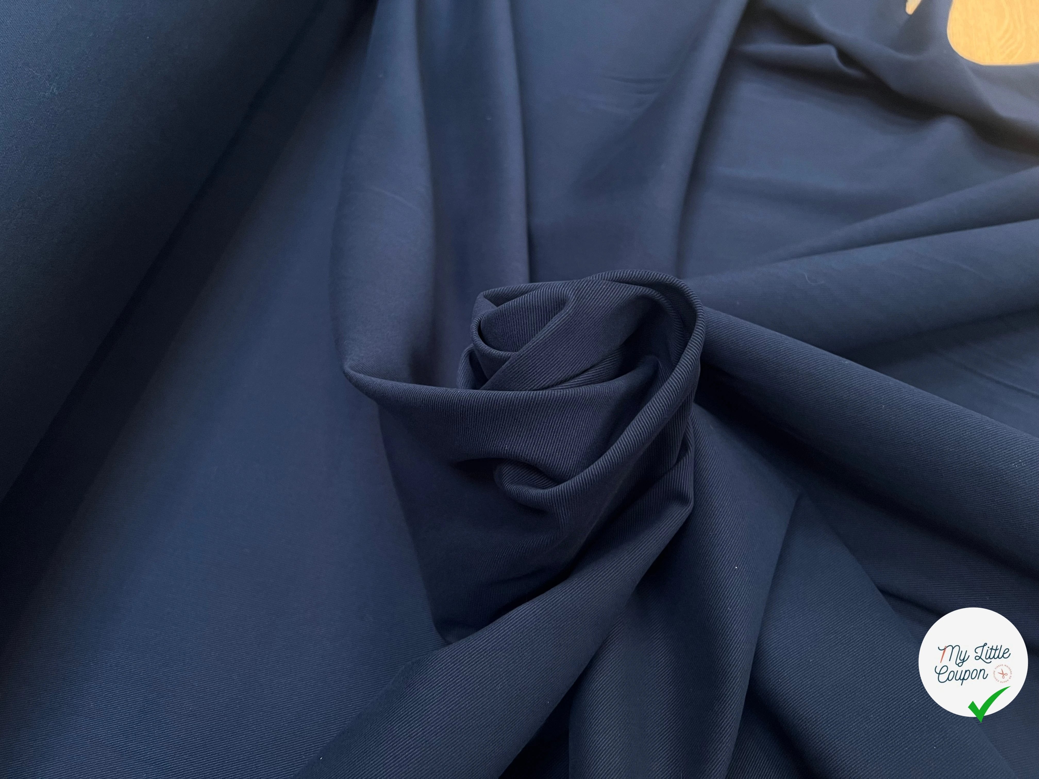 GABARDINE DUVETEUSE COTON STRETCH MARINE COUTURE 690 - My Little Coupon