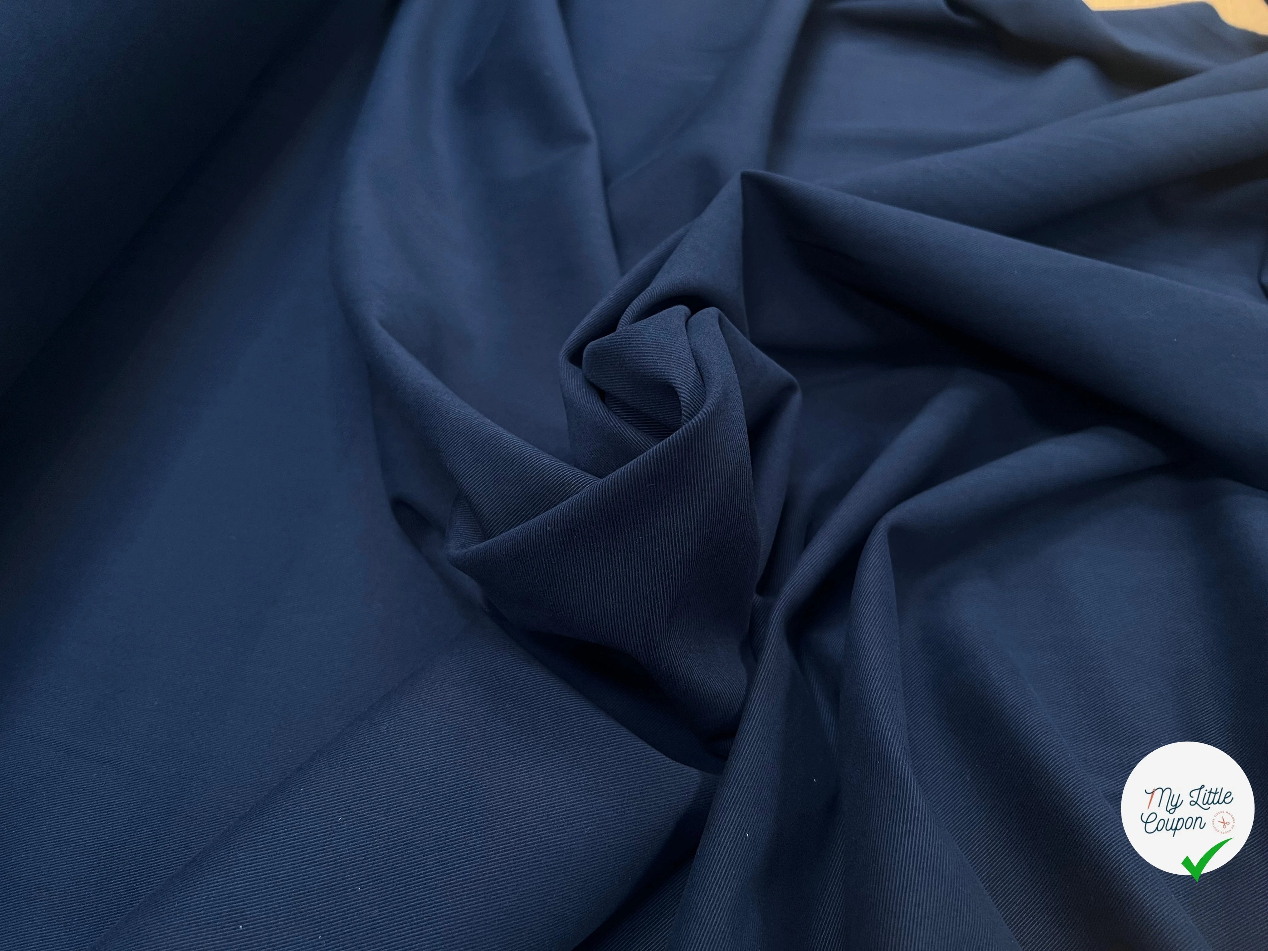GABARDINE DUVETEUSE COTON STRETCH MARINE COUTURE 690 - My Little Coupon