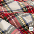 GABARDINE ÉCOSSAISE TARTAN STRETCH BLANC - My Little Coupon