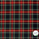 GABARDINE ÉCOSSAISE TARTAN STRETCH NOIR - My Little Coupon