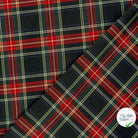 GABARDINE ÉCOSSAISE TARTAN STRETCH NOIR - My Little Coupon