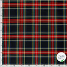 GABARDINE ÉCOSSAISE TARTAN STRETCH NOIR - My Little Coupon