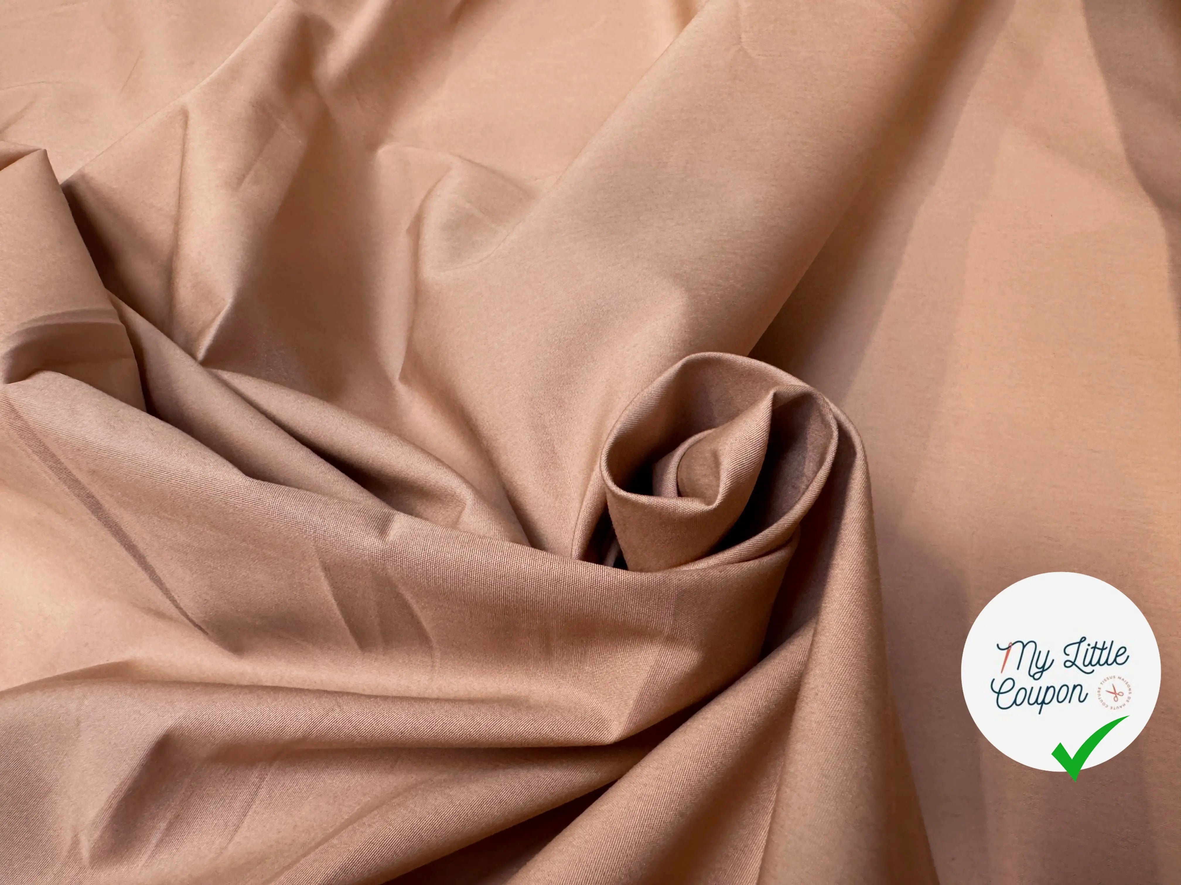 GABARDINE FINE DE COTON PINKY CAMEL - My Little Coupon