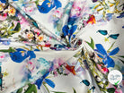 GABARDINE FINE LÉGÈREMENT SATINÉE DE FLEURS - My Little Coupon