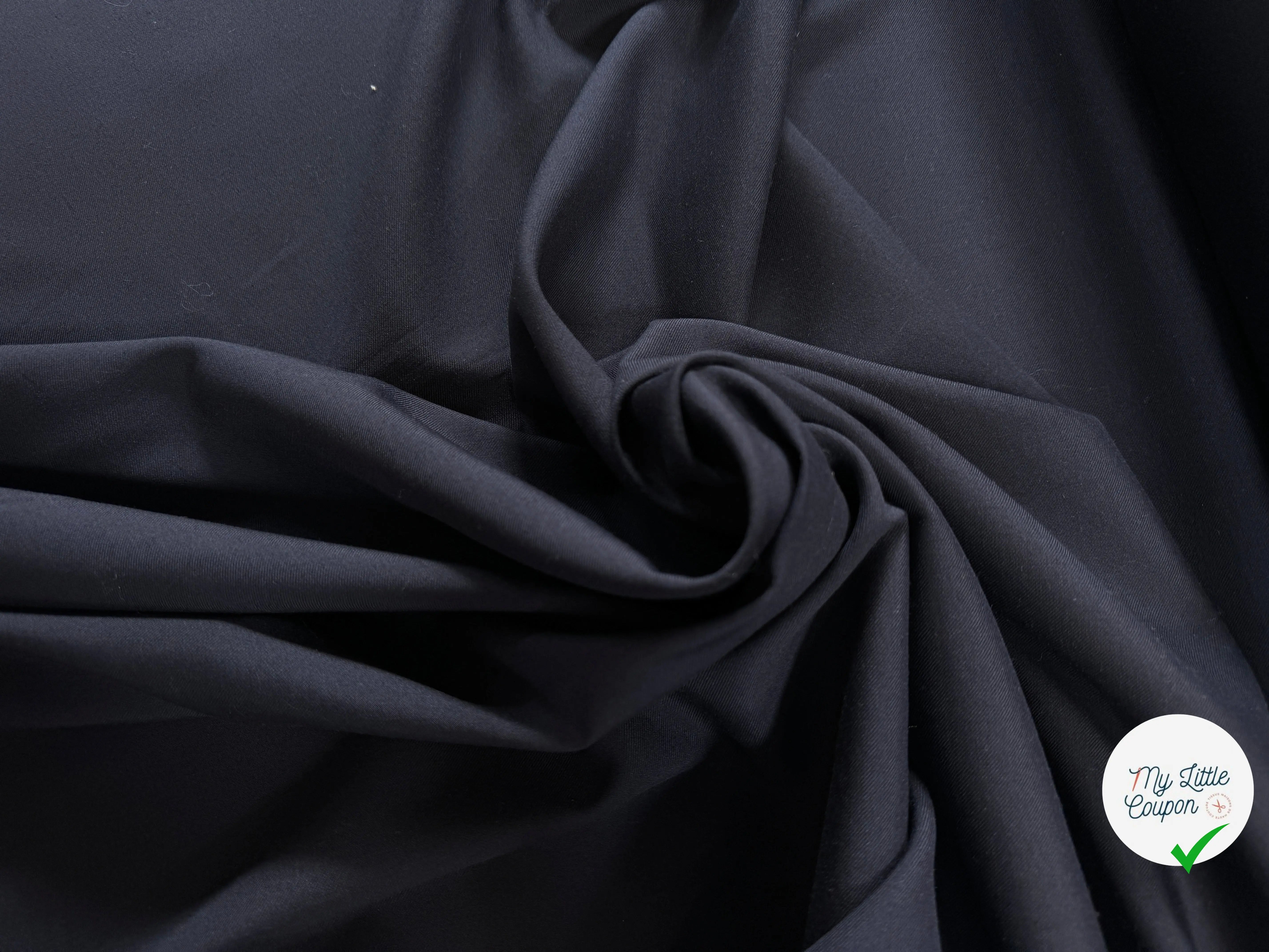GABARDINE FINE POLYLAINE BLEU MARINE - My Little Coupon