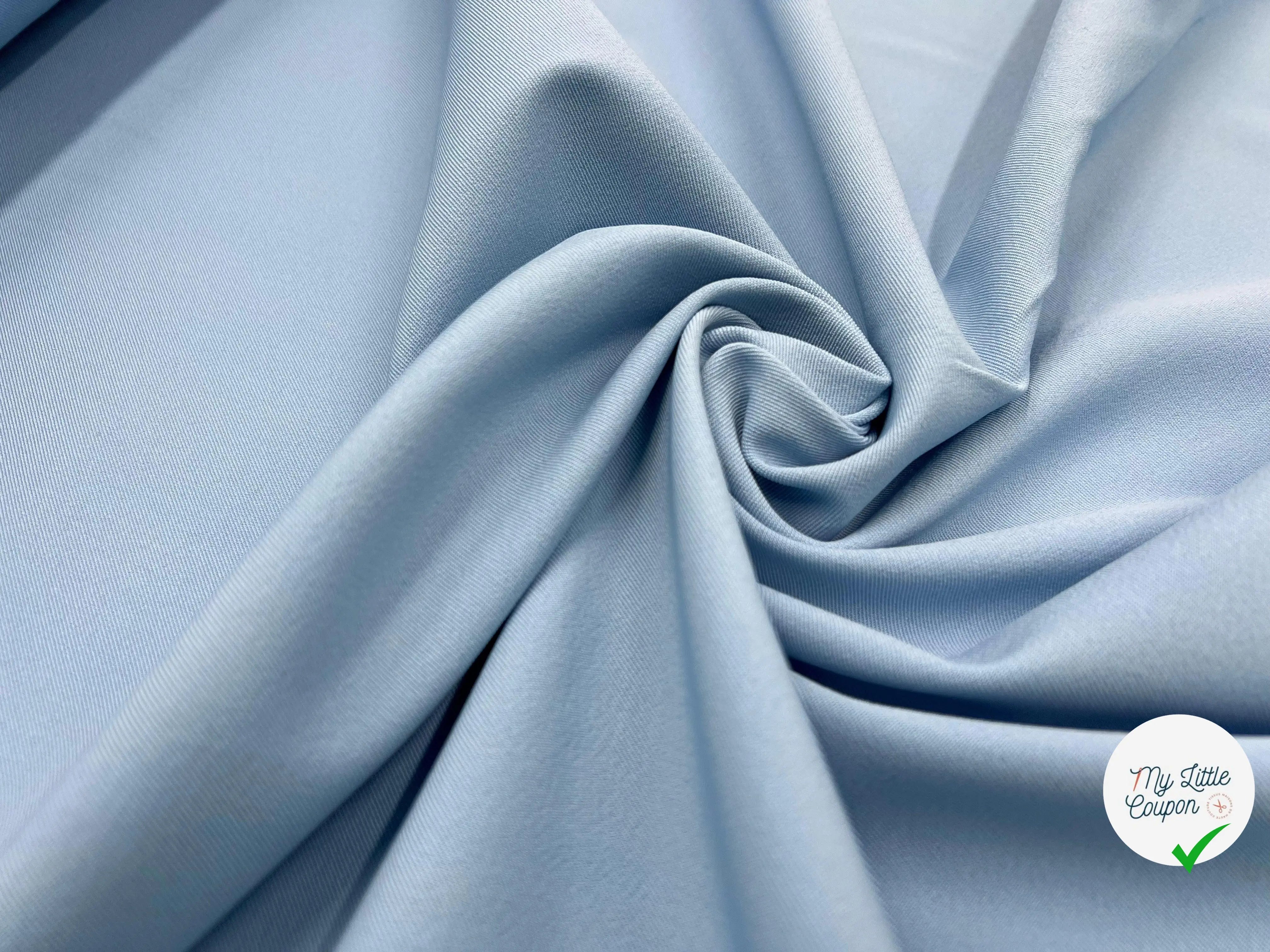 GABARDINE FINE STRETCH BLUE SKY - My Little Coupon - tissu - coudre