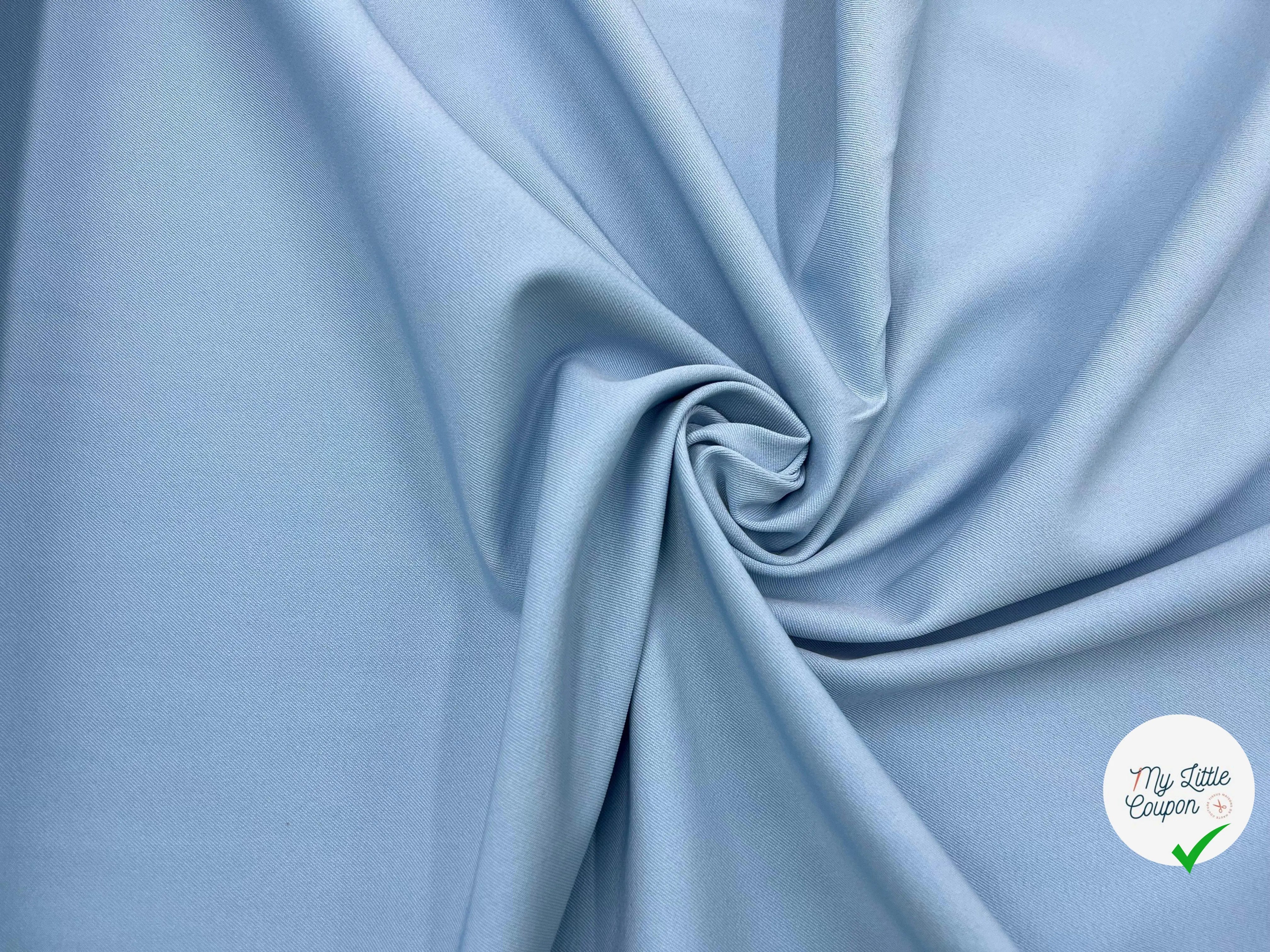 GABARDINE FINE STRETCH BLUE SKY - My Little Coupon - tissu - coudre