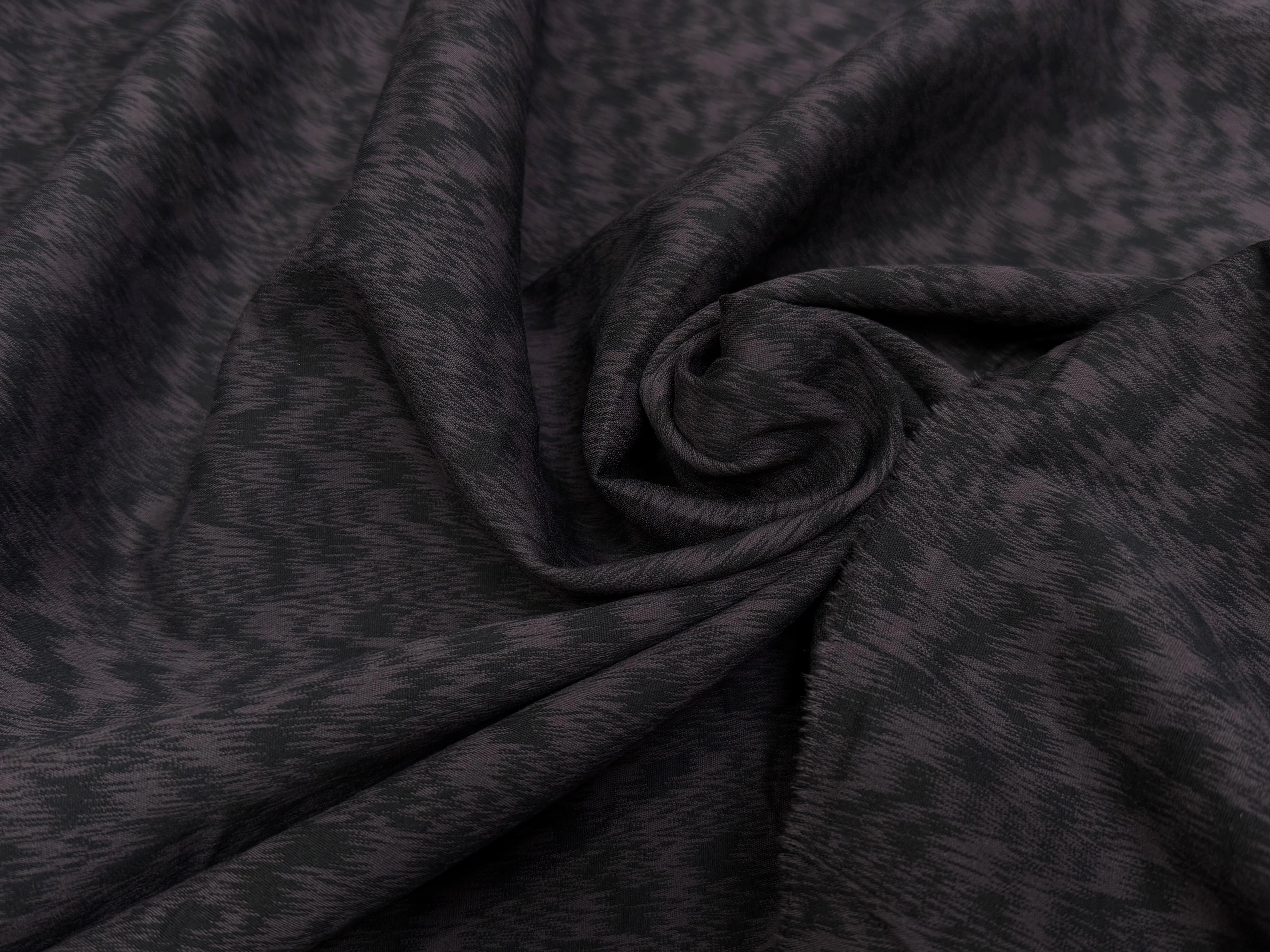 GABARDINE IMPRIMÉ EONDES VIOLET FONCÉ NOIR - My Little Coupon