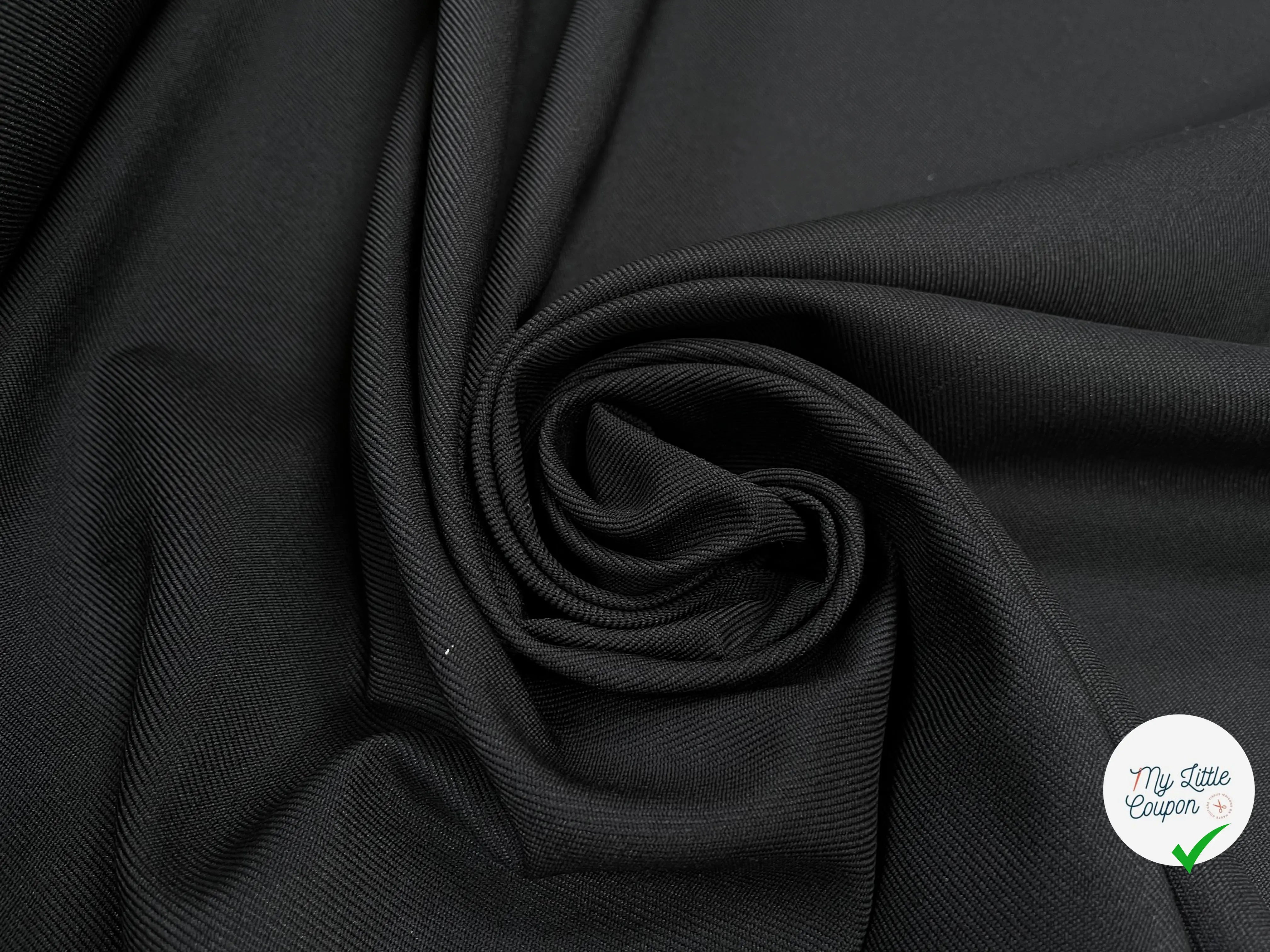 GABARDINE LAINE MÉLANGÉE NOIR - My Little Coupon