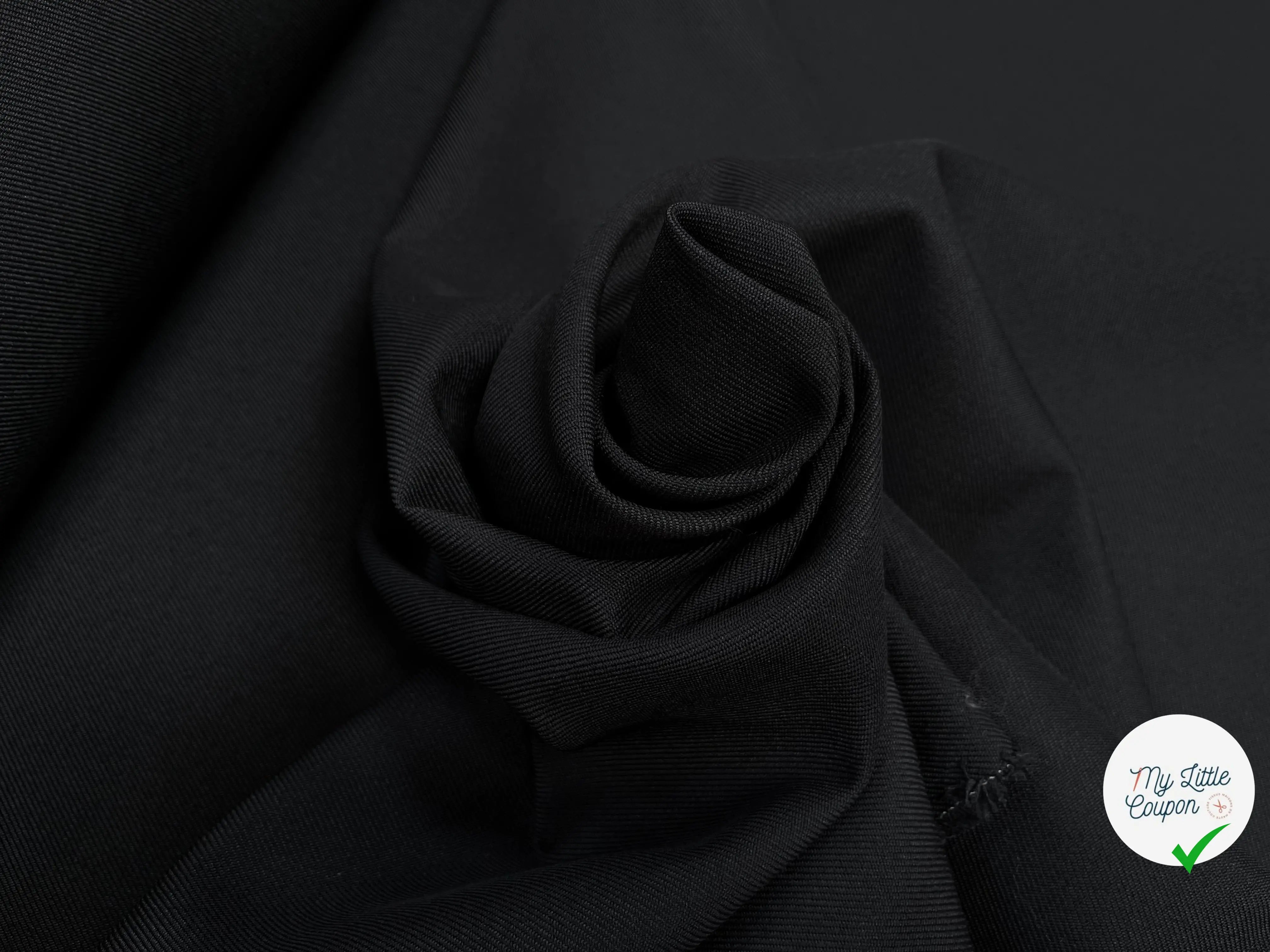 GABARDINE LAINE MÉLANGÉE NOIR - My Little Coupon