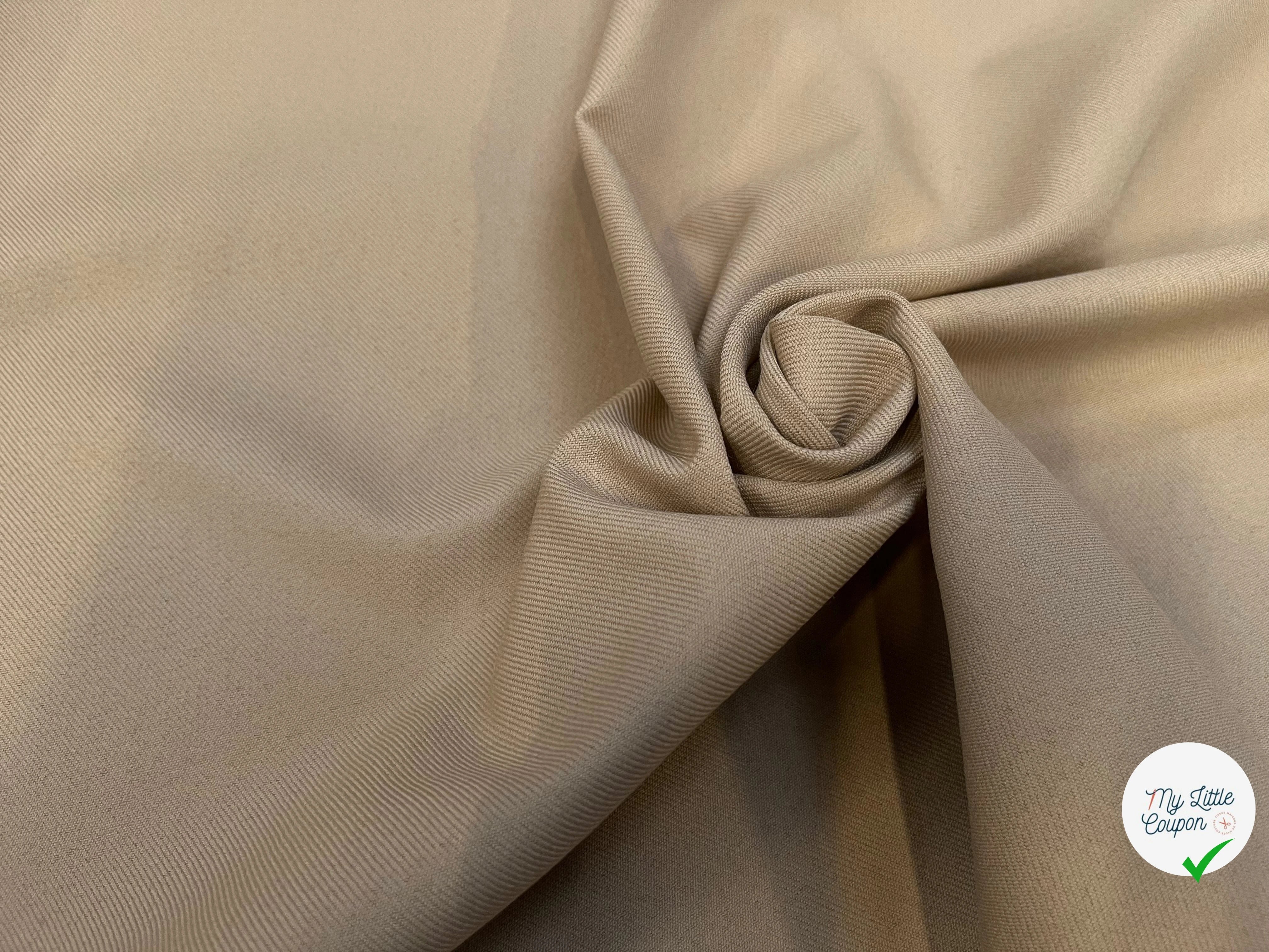 GABARDINE LÈGEREMENT STRIÉE COULEUR SAHARA - My Little Coupon