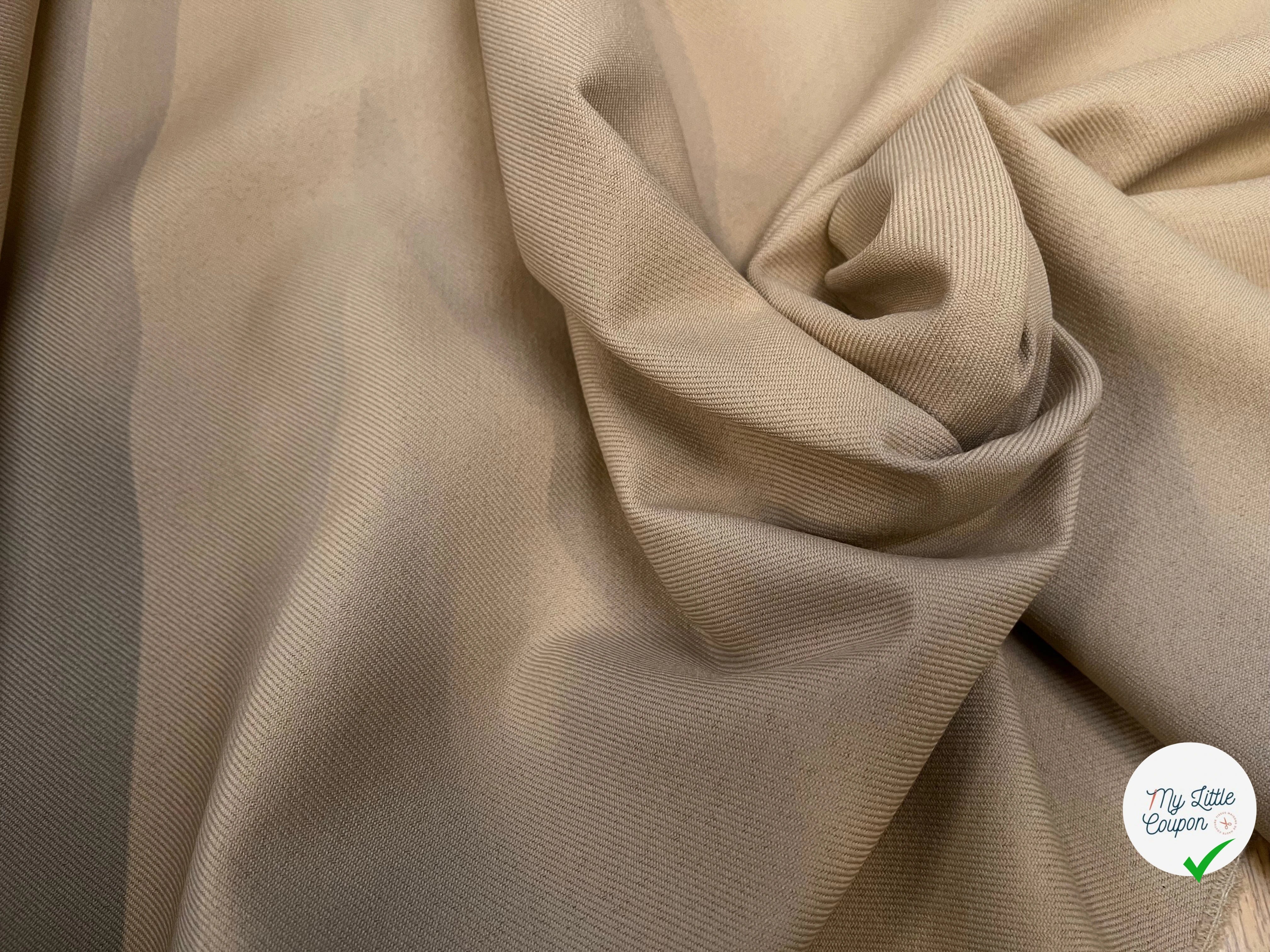 GABARDINE LÈGEREMENT STRIÉE COULEUR SAHARA - My Little Coupon
