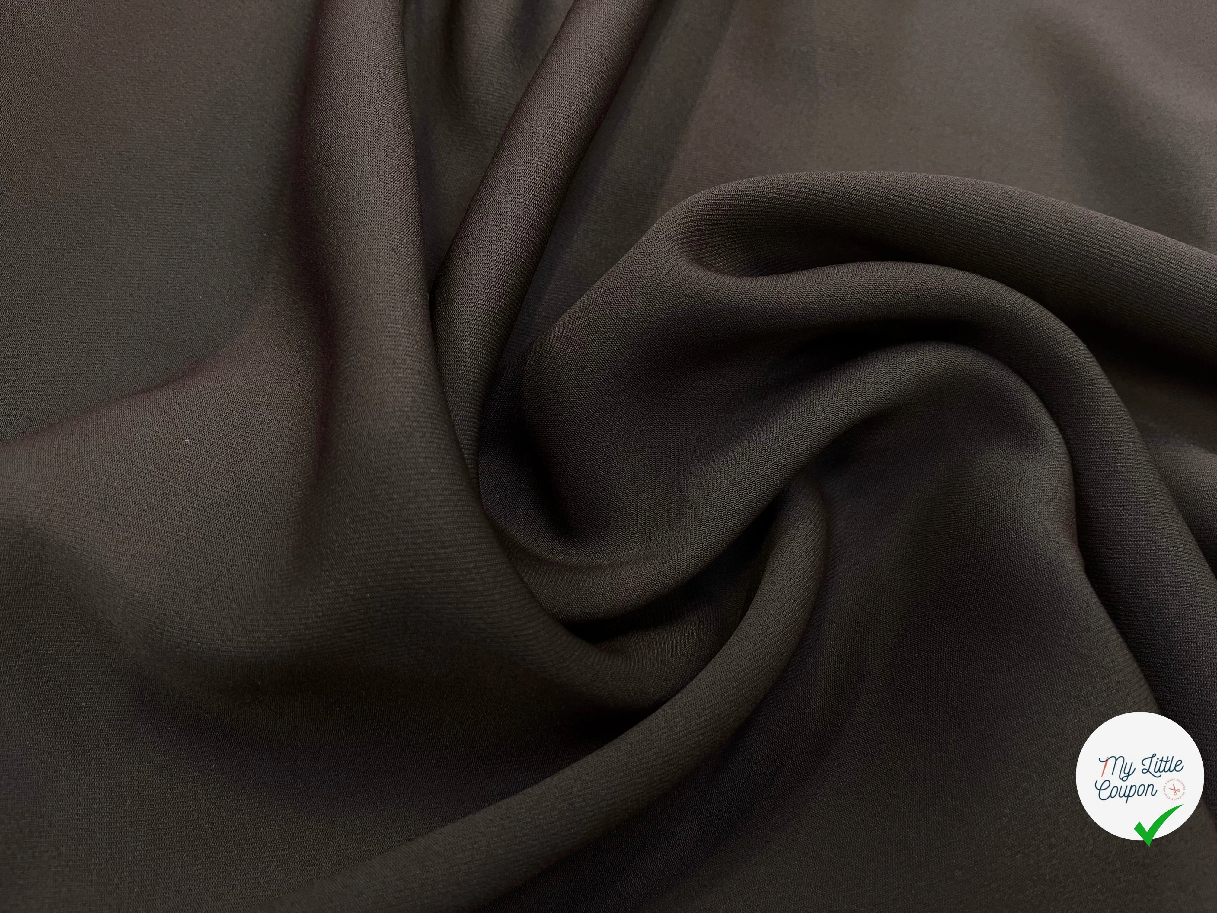 GABARDINE LEGÈREMENT STRIÉE SOUPLE POLYESTER CHOCOLAT FONCÉ 130CM - My Little Coupon