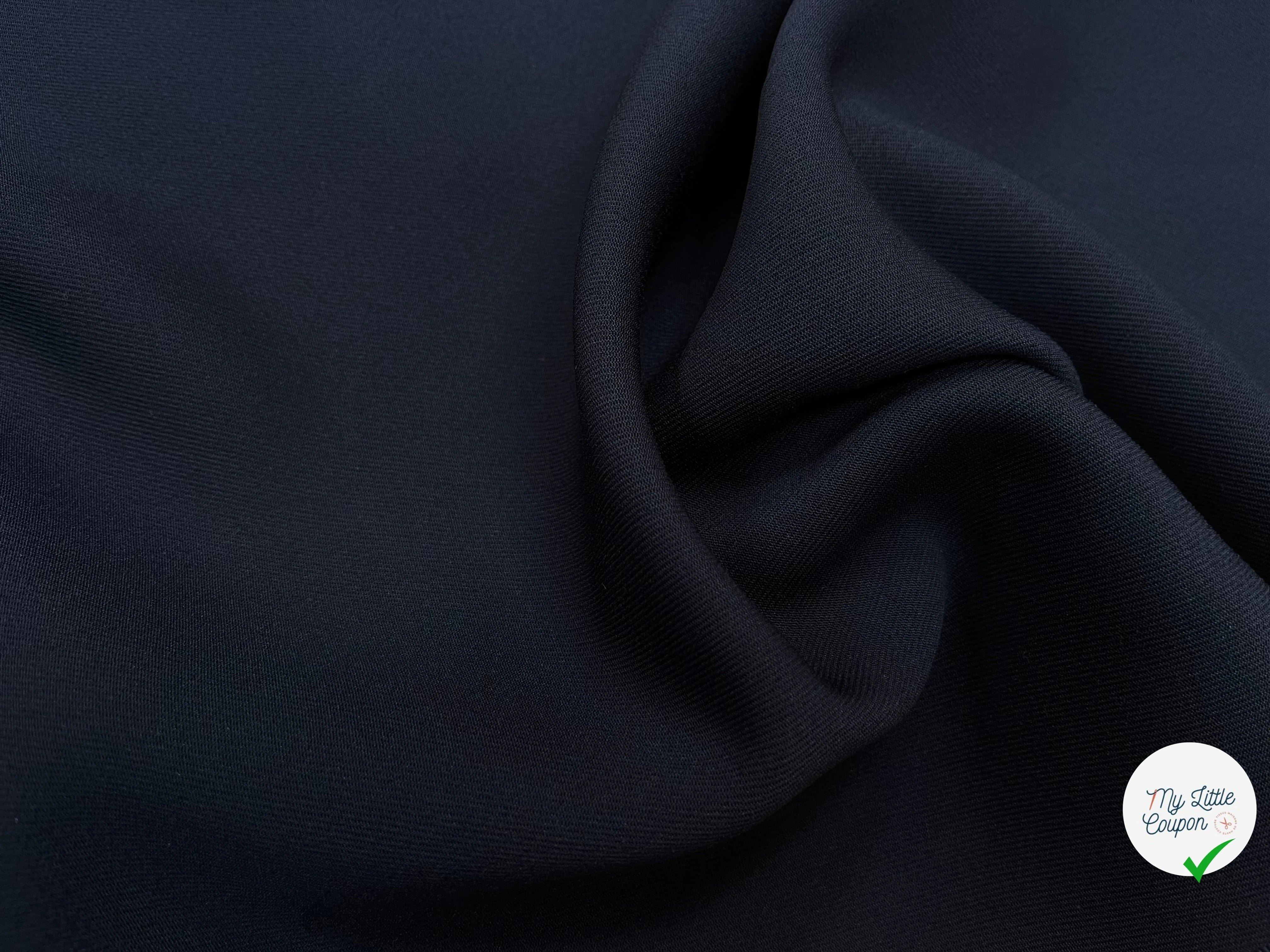 GABARDINE LEGÈREMENT STRIÉE SOUPLE POLYESTER NAVY 130CM - My Little Coupon