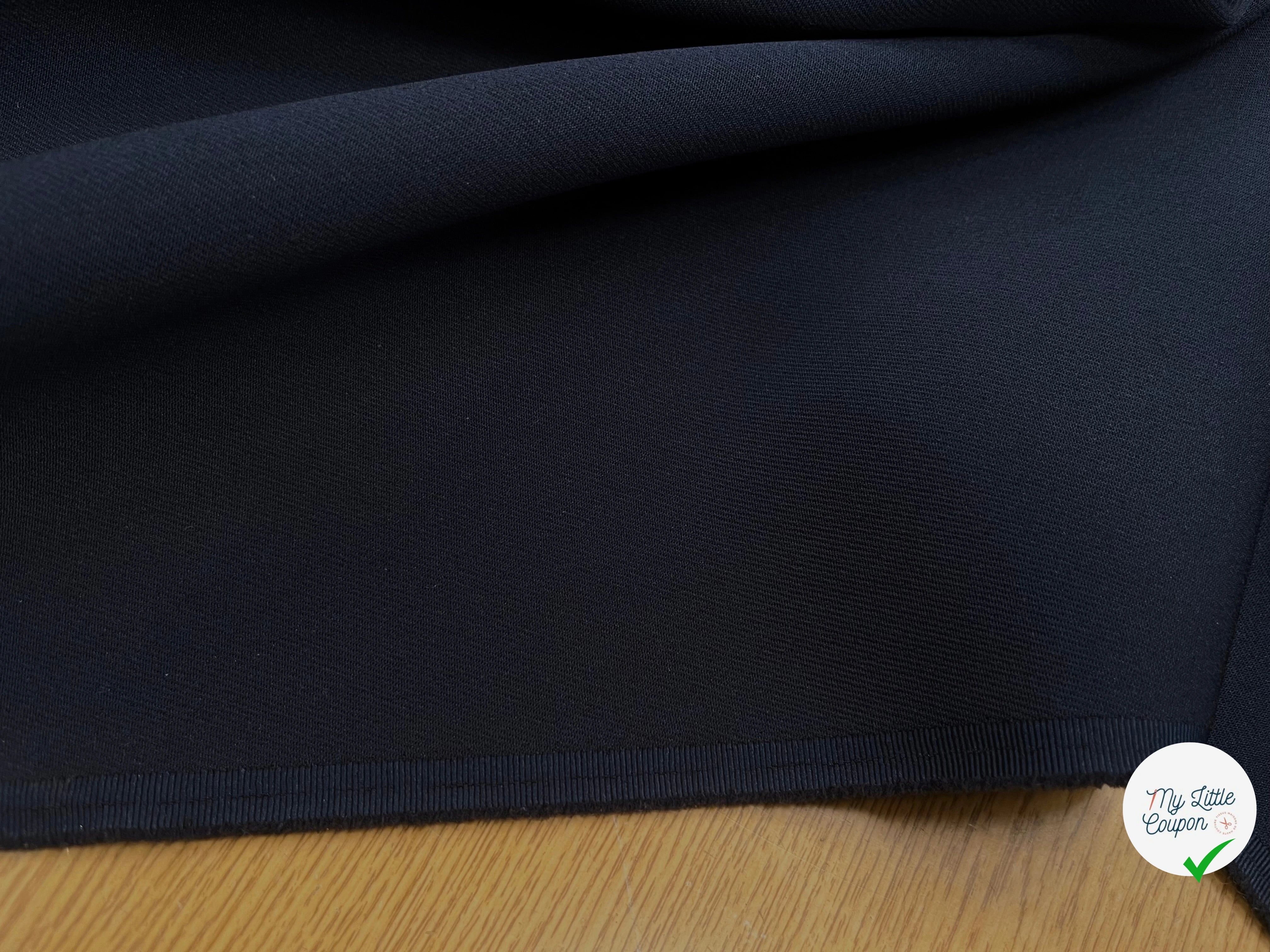 GABARDINE LEGÈREMENT STRIÉE SOUPLE POLYESTER NAVY 130CM - My Little Coupon