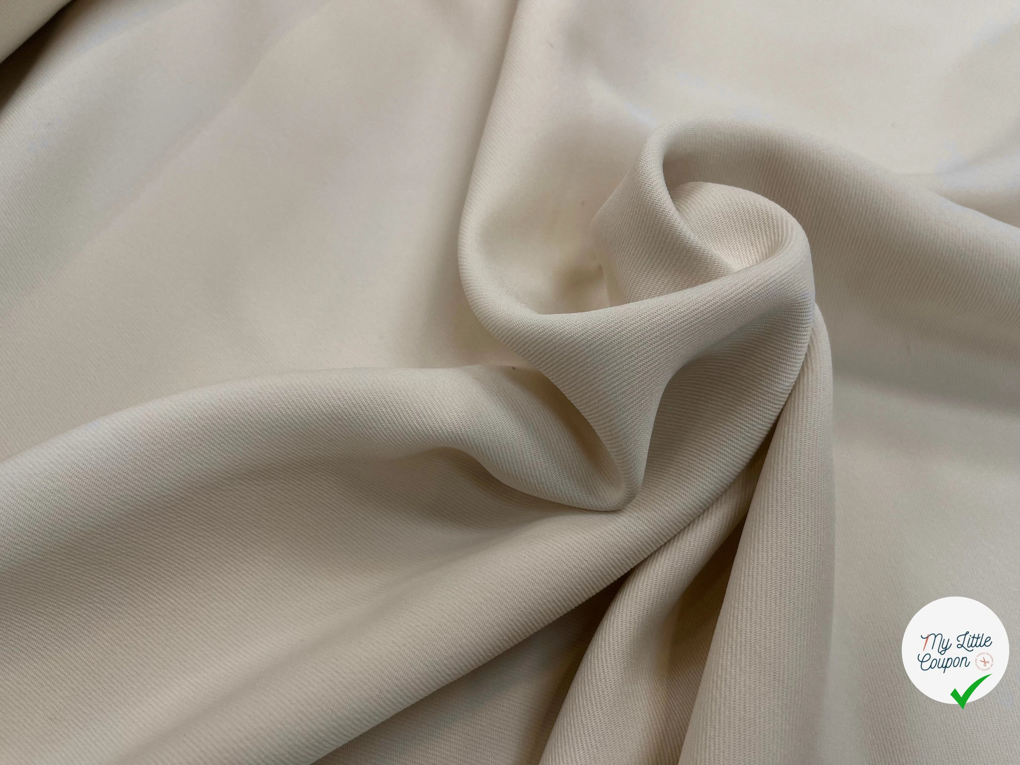 GABARDINE LEGÈREMENT STRIÉE SOUPLE POLYESTER OAT MEAT 130CM - My Little Coupon