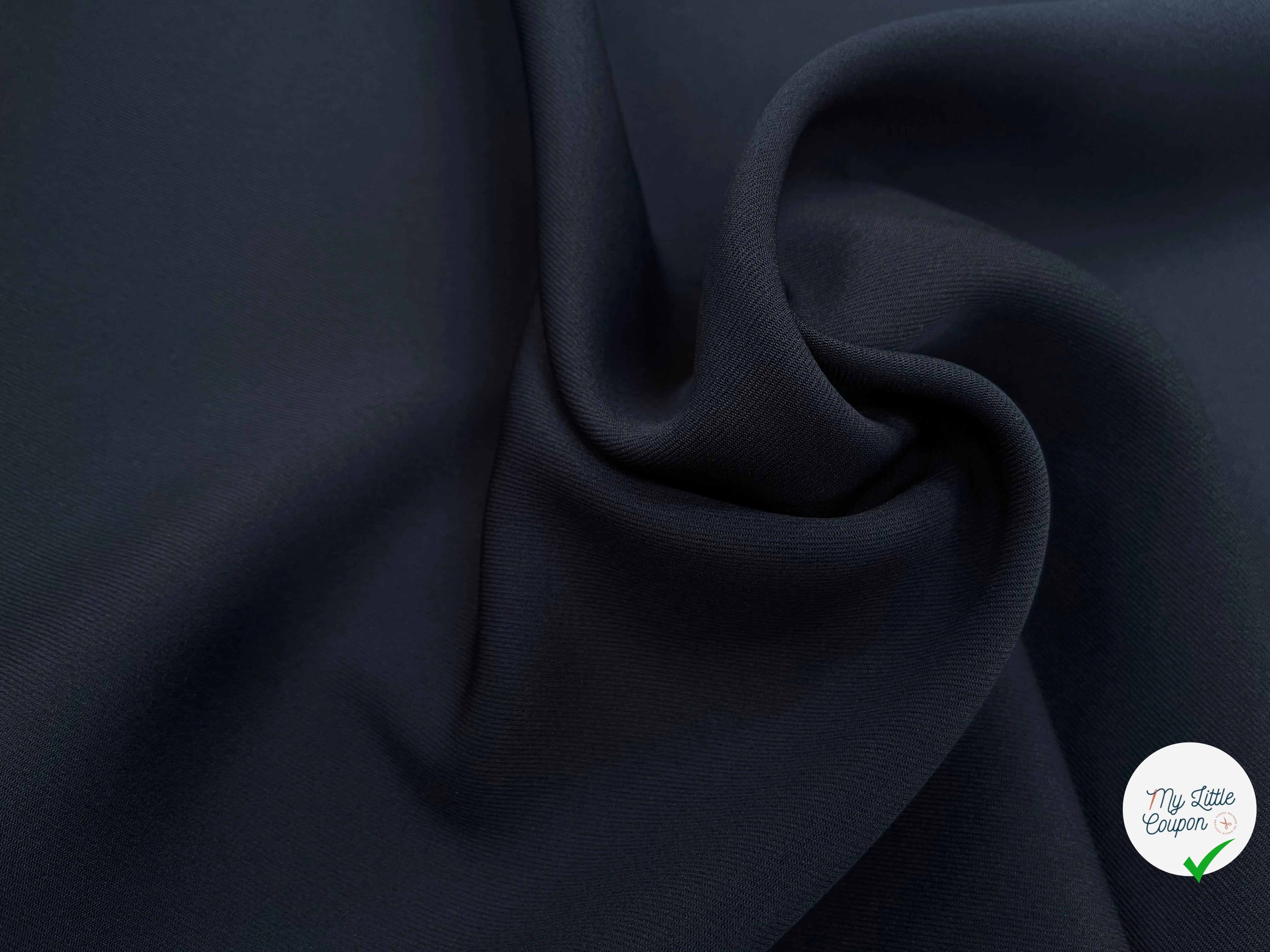 GABARDINE LEGÈREMENT STRIÉE SOUPLE POLYESTER OCÉAN BLUE 130CM - My Little Coupon