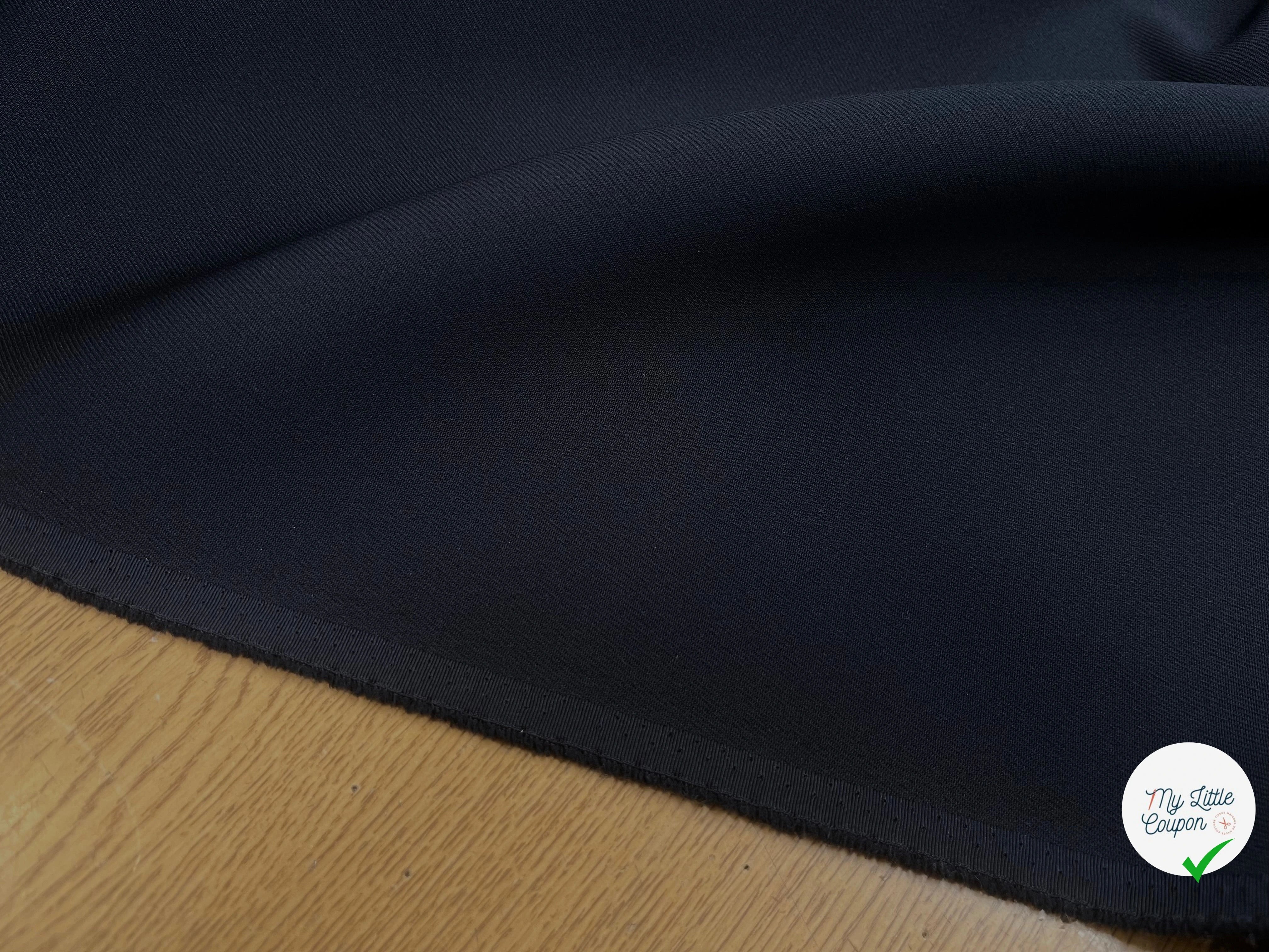 GABARDINE LEGÈREMENT STRIÉE SOUPLE POLYESTER OCÉAN BLUE 130CM - My Little Coupon