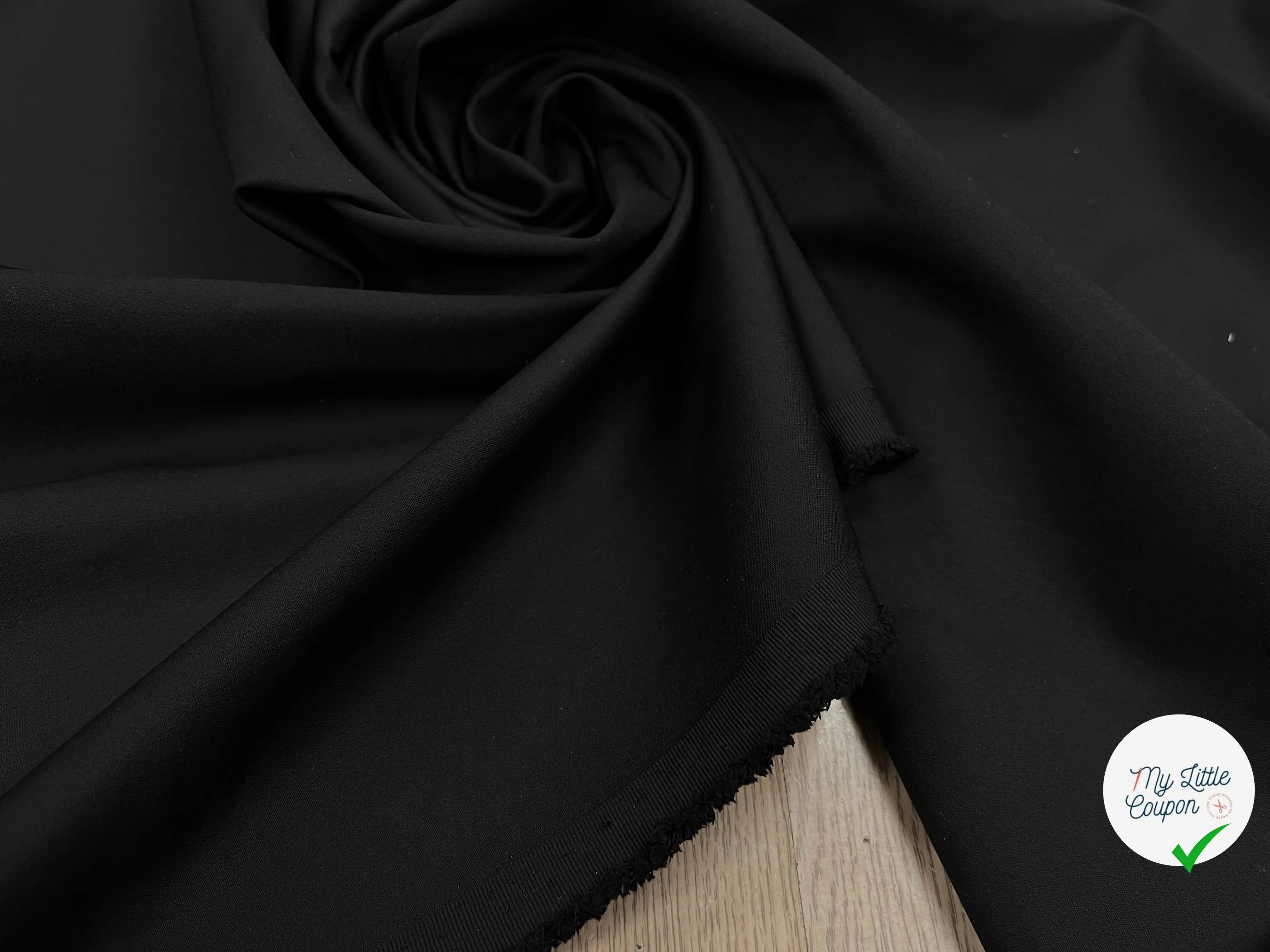 GABARDINE LISSE ULTRA STRETCH NOIR - My Little Coupon