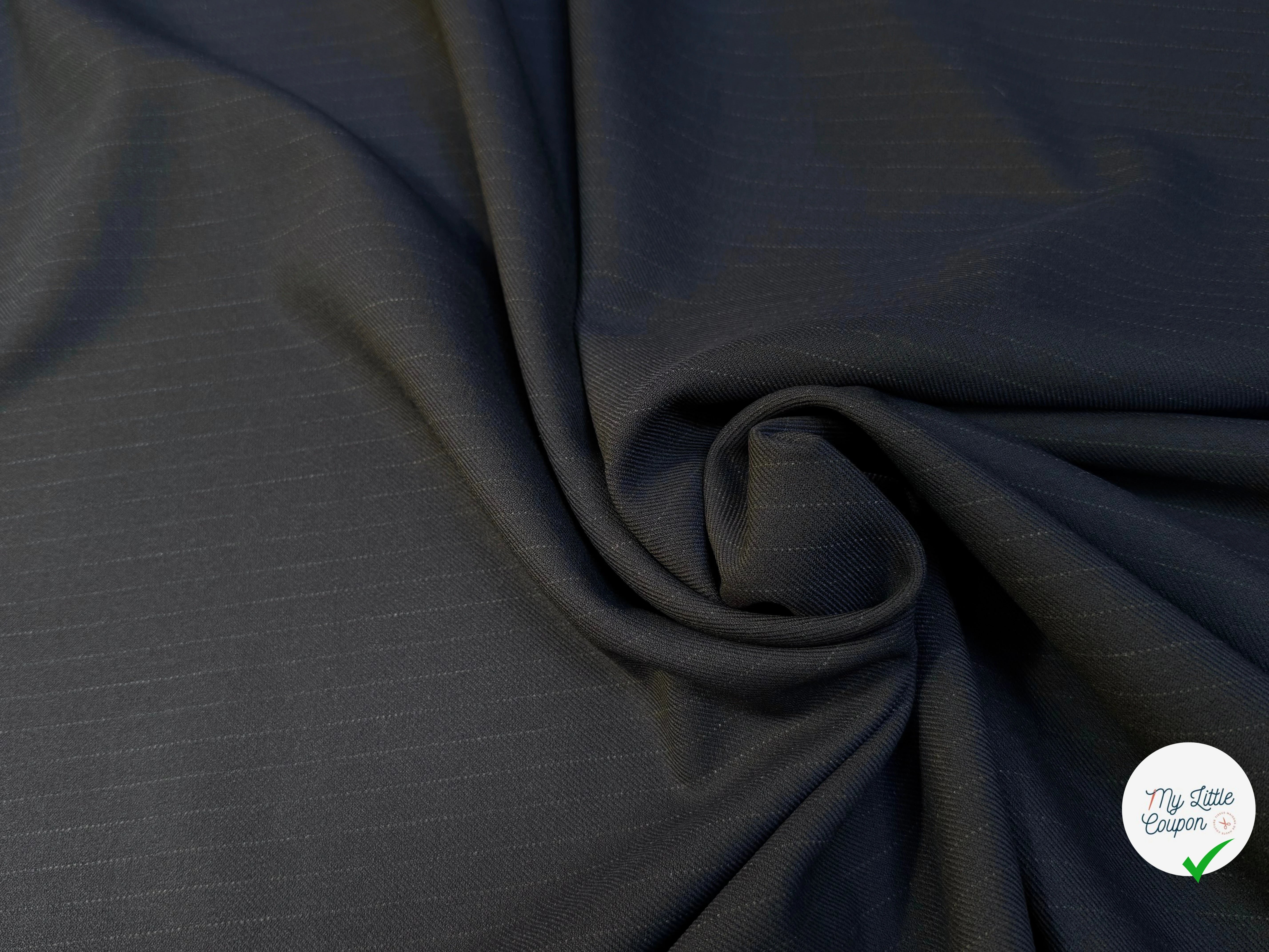 GABARDINE LOURDE JAPAN À RAYURES TENUE IMPÉCABLE MARINE STRETCH - My Little Coupon