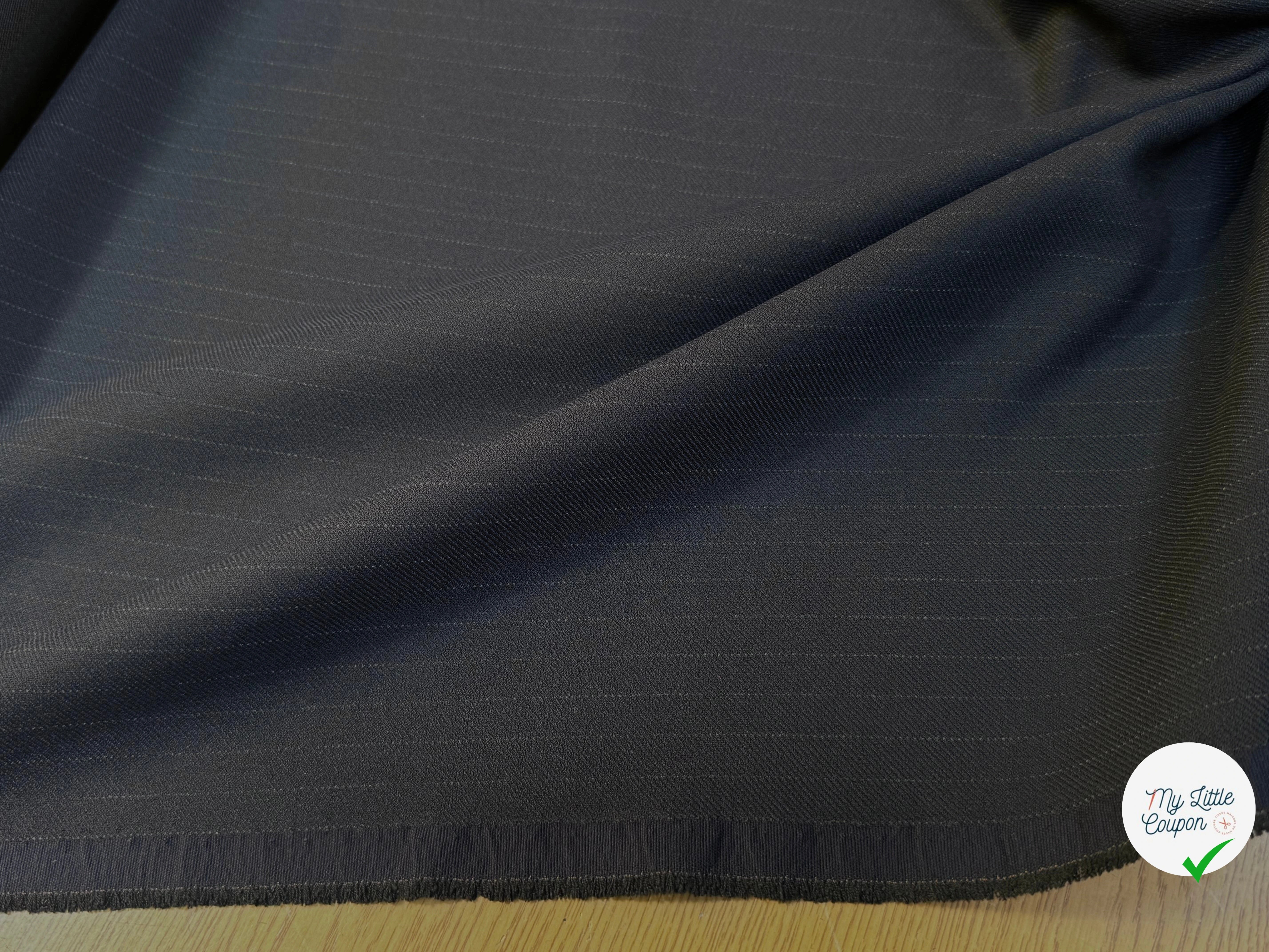 GABARDINE LOURDE JAPAN À RAYURES TENUE IMPÉCABLE MARINE STRETCH - My Little Coupon